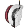 Industrial Stainless Steel Hose Reel Retractable, 1/2" ID x 35' Ultra-Lightweight Rubber Hose w/ 1/2" NPT, 300 PSI