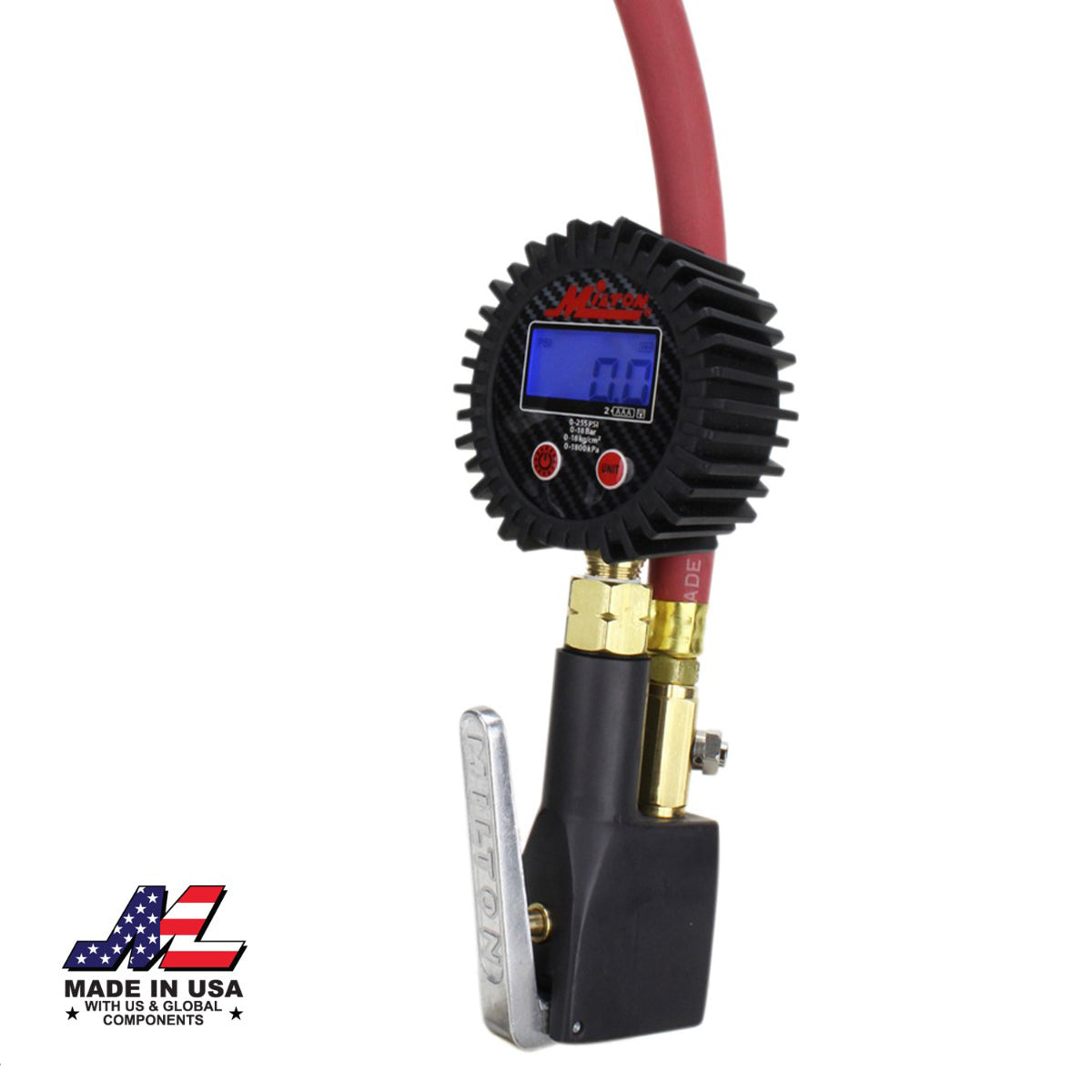 S-530 Compact Digital Tire Inflator with Pressure Gauge (255 PSI) - Air Chuck & 15