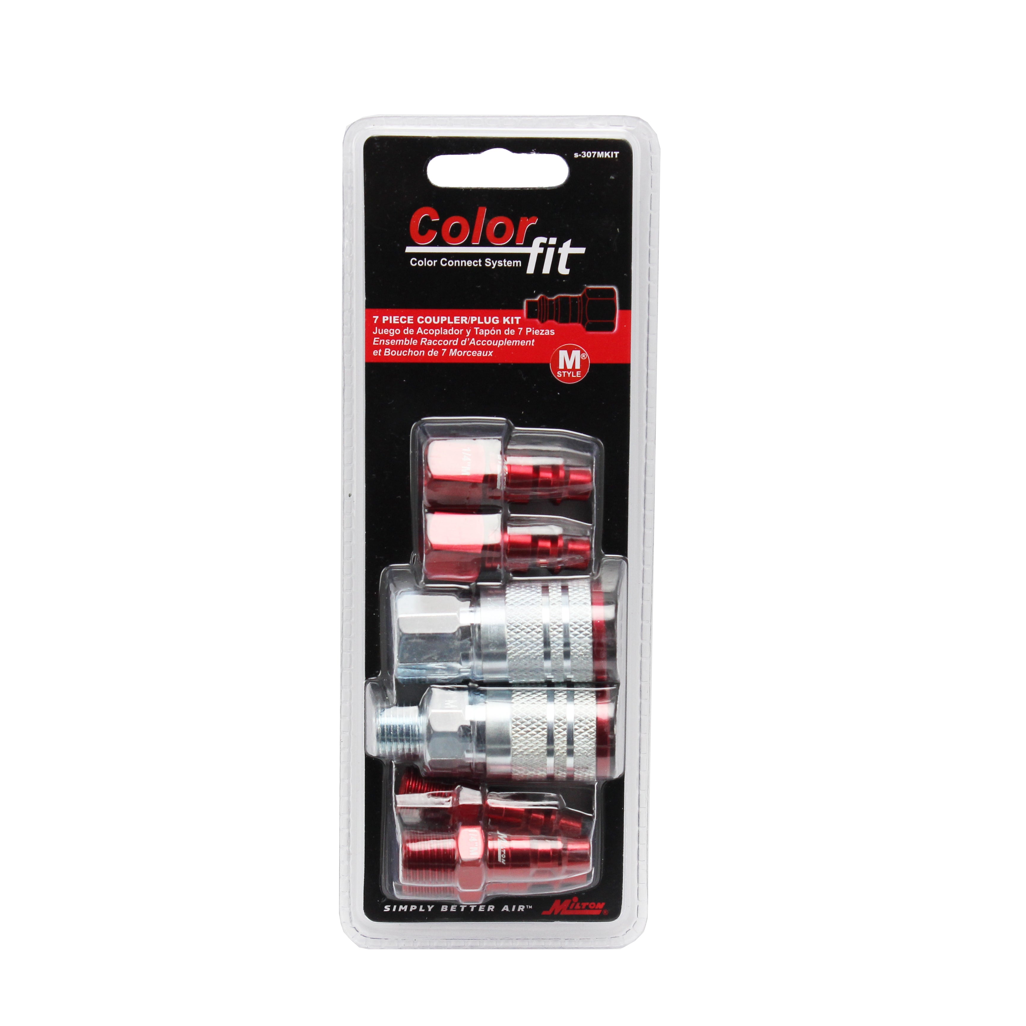 COLORFIT® Coupler & Plug Kit - (M-STYLE®, Red) - 1/4