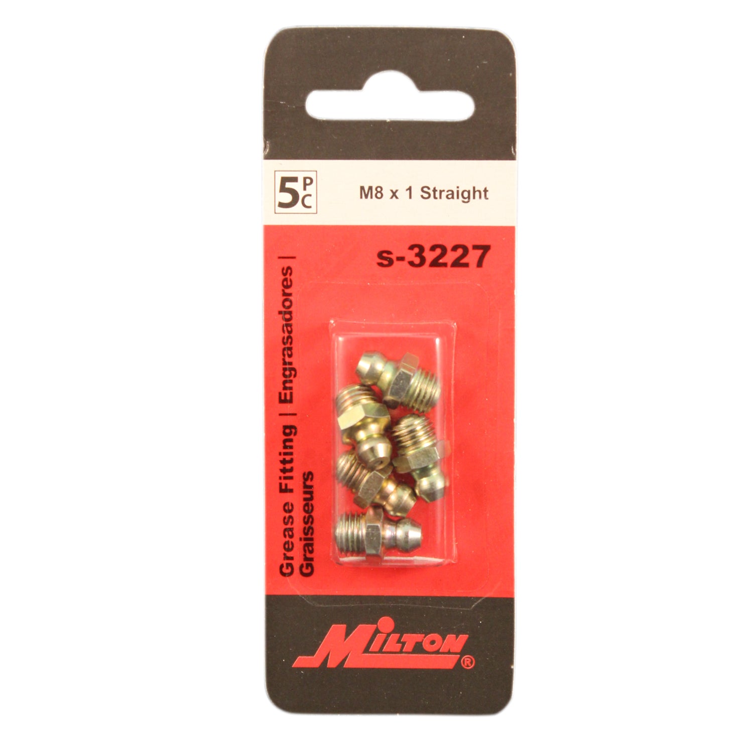 Metric M8 x 1 Straight Grease Fitting (Pack of 10)