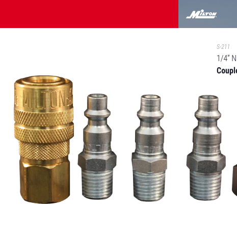 Featuring the Milton® S-211 Coupler and Plug Kit