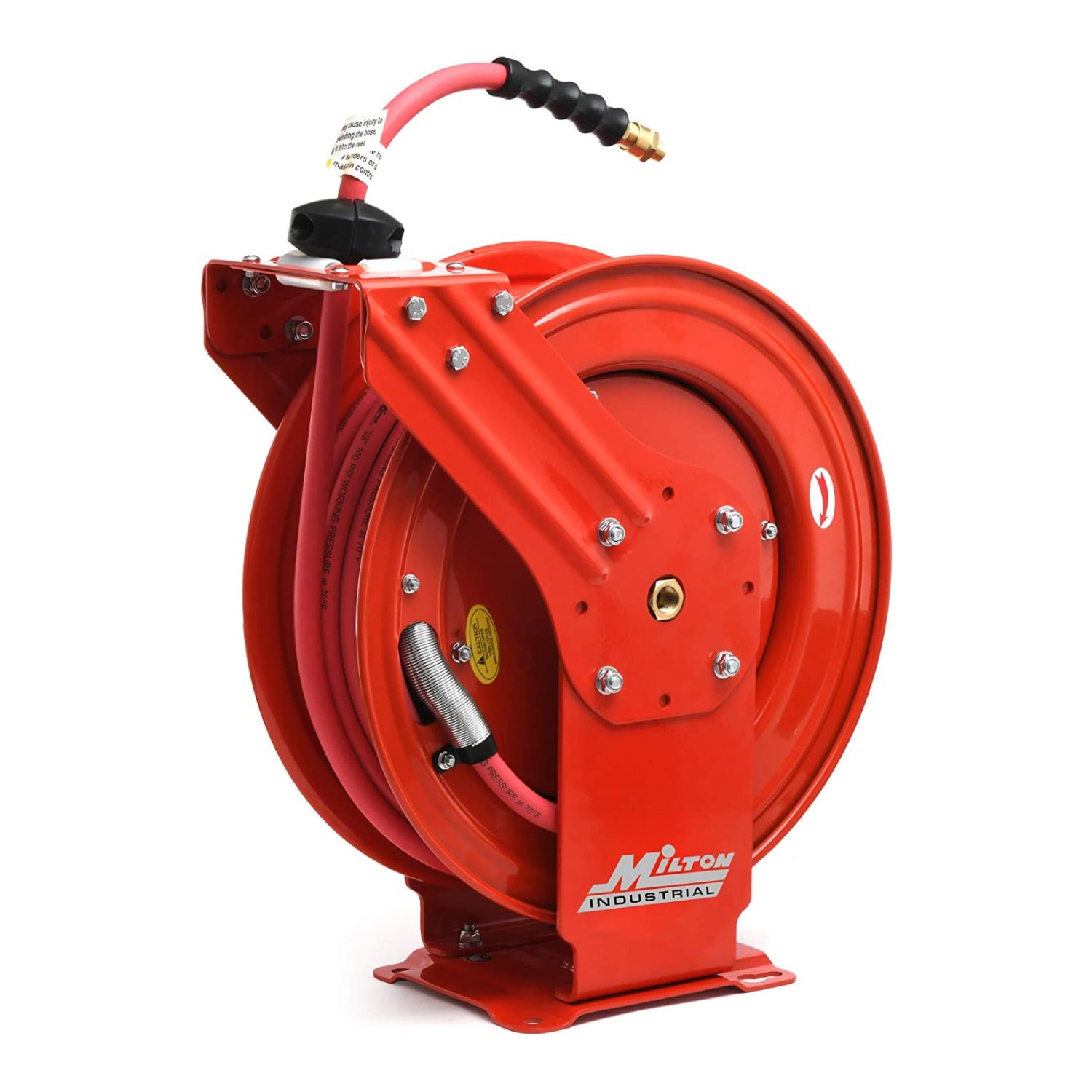 Industrial Auto-Retracting Hose Reel w/ EPDM Rubber Hose, 300 PSI