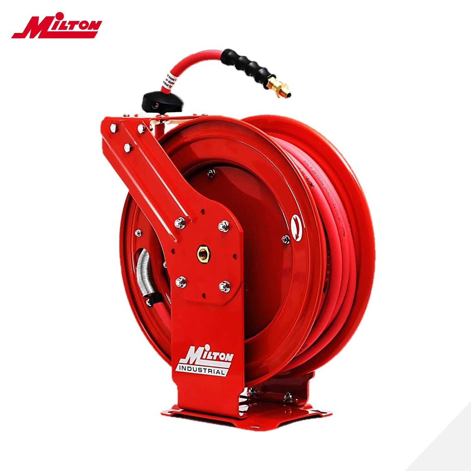 Industrial Auto-Retracting Hose Reel w/ EPDM Rubber Hose, 300 PSI