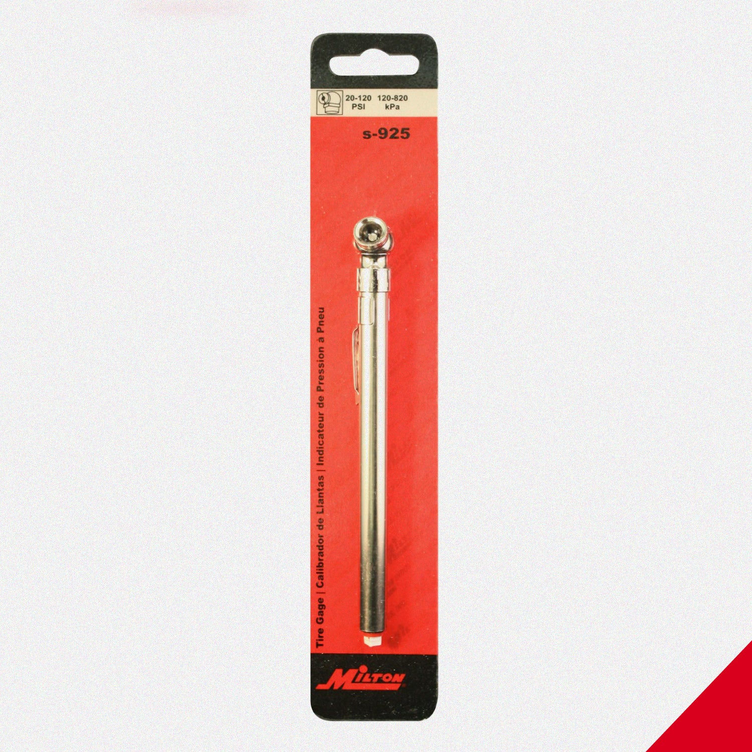 Tire Pressure Gauge, 20-120 PSI Single Ball-Head Air Chuck (Box of 10)