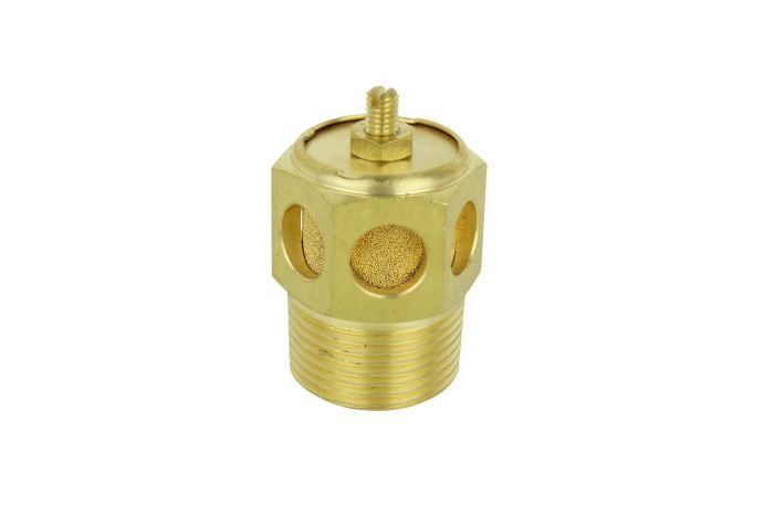 Speed Control Exhaust Muffler, 1” MNPT - 40 Micron Sintered Bronze Silencer/Diffuse Air & Noise Reducer