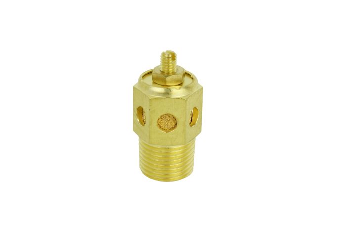 Speed Control Exhaust Muffler, 1/2” MNPT - 40 Micron Sintered Bronze Silencer/Diffuse Air & Noise Reducer