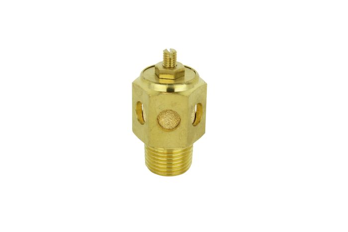 High Volume Speed Control Exhaust Muffler, 1/2” MNPT - 40 Micron Sintered Bronze Silencer/Diffuse Air & Noise Reducer