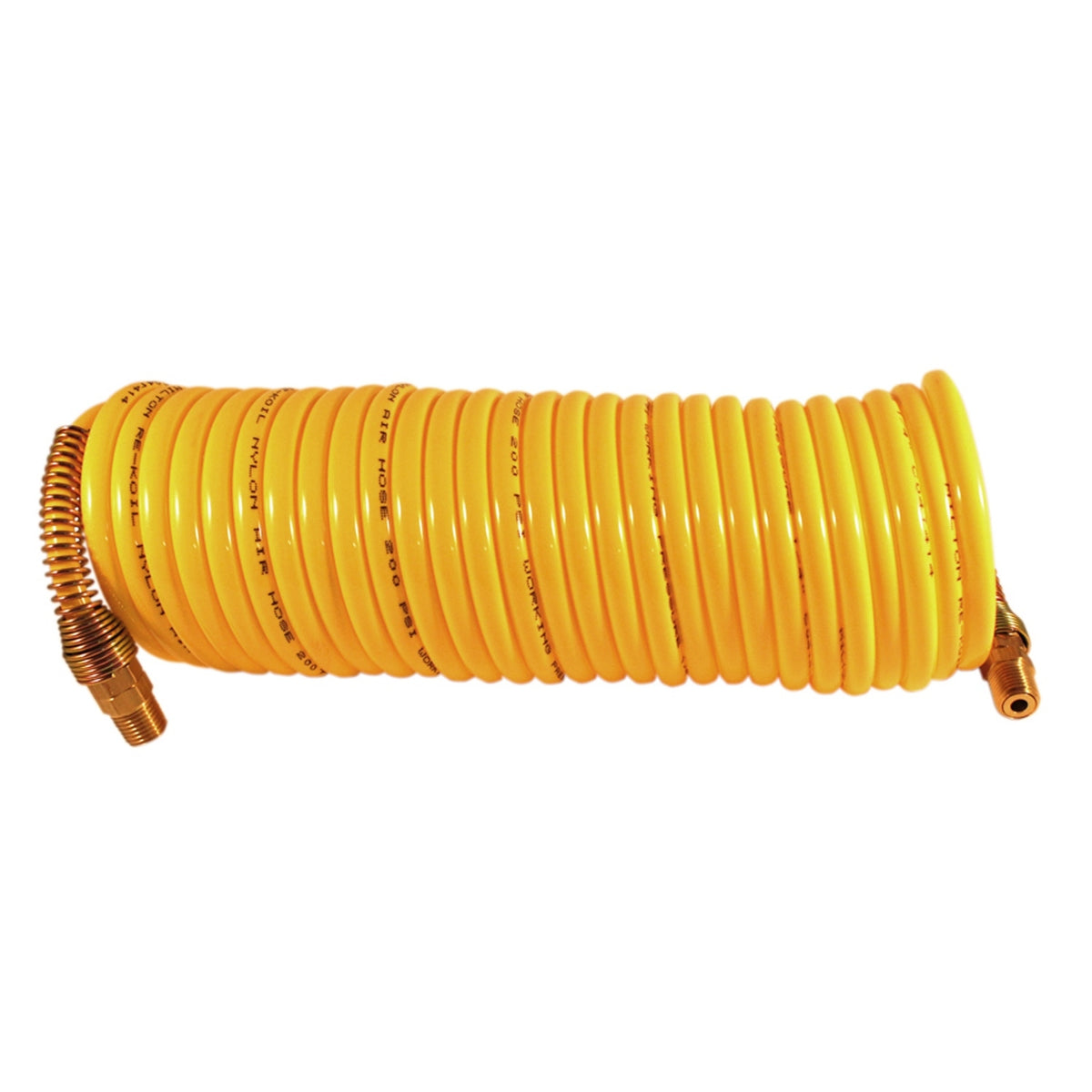30-Foot Orange Polyurethane Recoil Air Hose With Male Swivel Fittings – Heavy Duty & Flexible