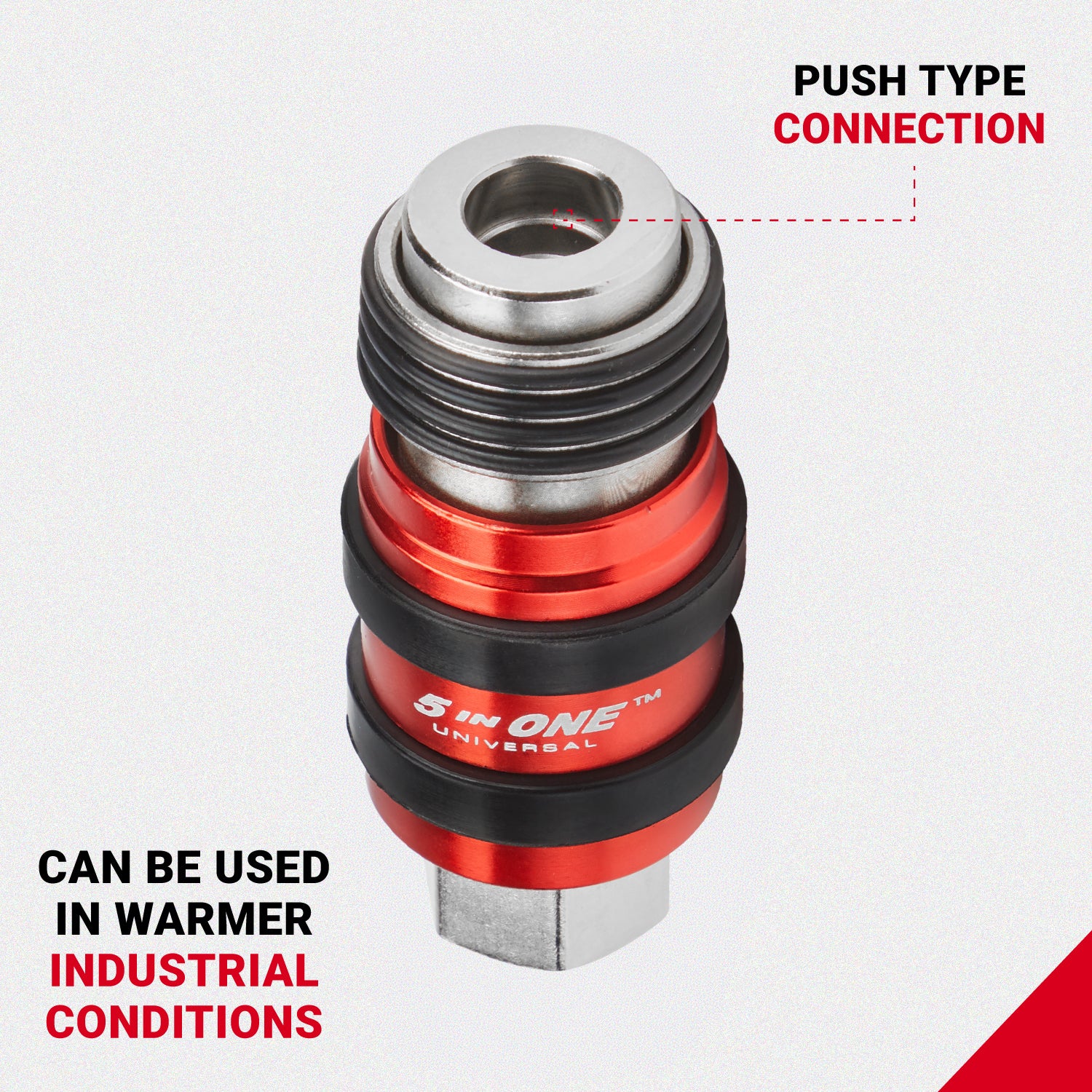 5 In ONE® Universal Coupler w/Safety Exhaust Quick-Connect, 1/4