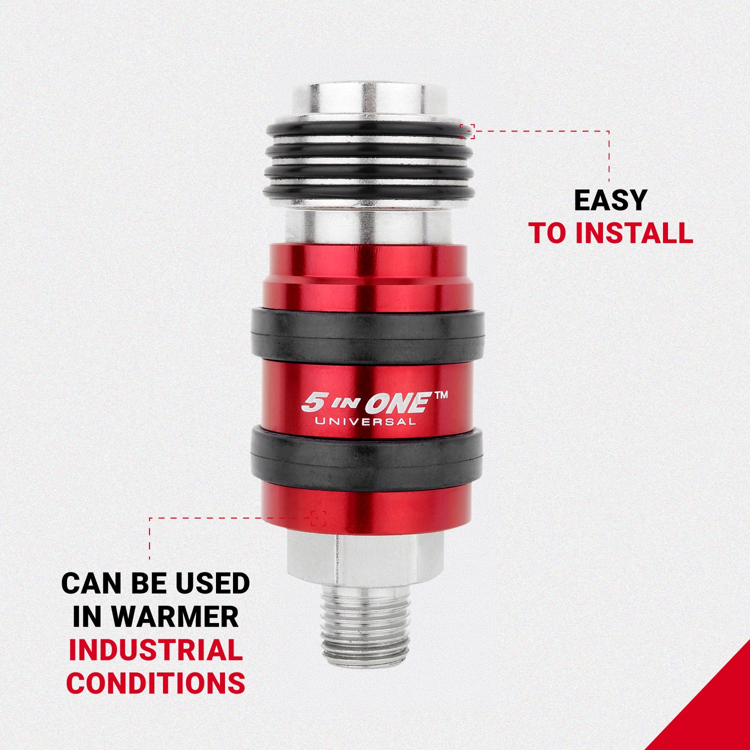 5 In ONE® Universal Coupler w/Safety Exhaust Quick-Connect, 1/4