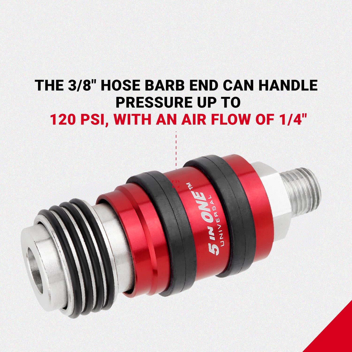 5 In ONE® Universal Coupler w/Safety Exhaust Quick-Connect, 1/4