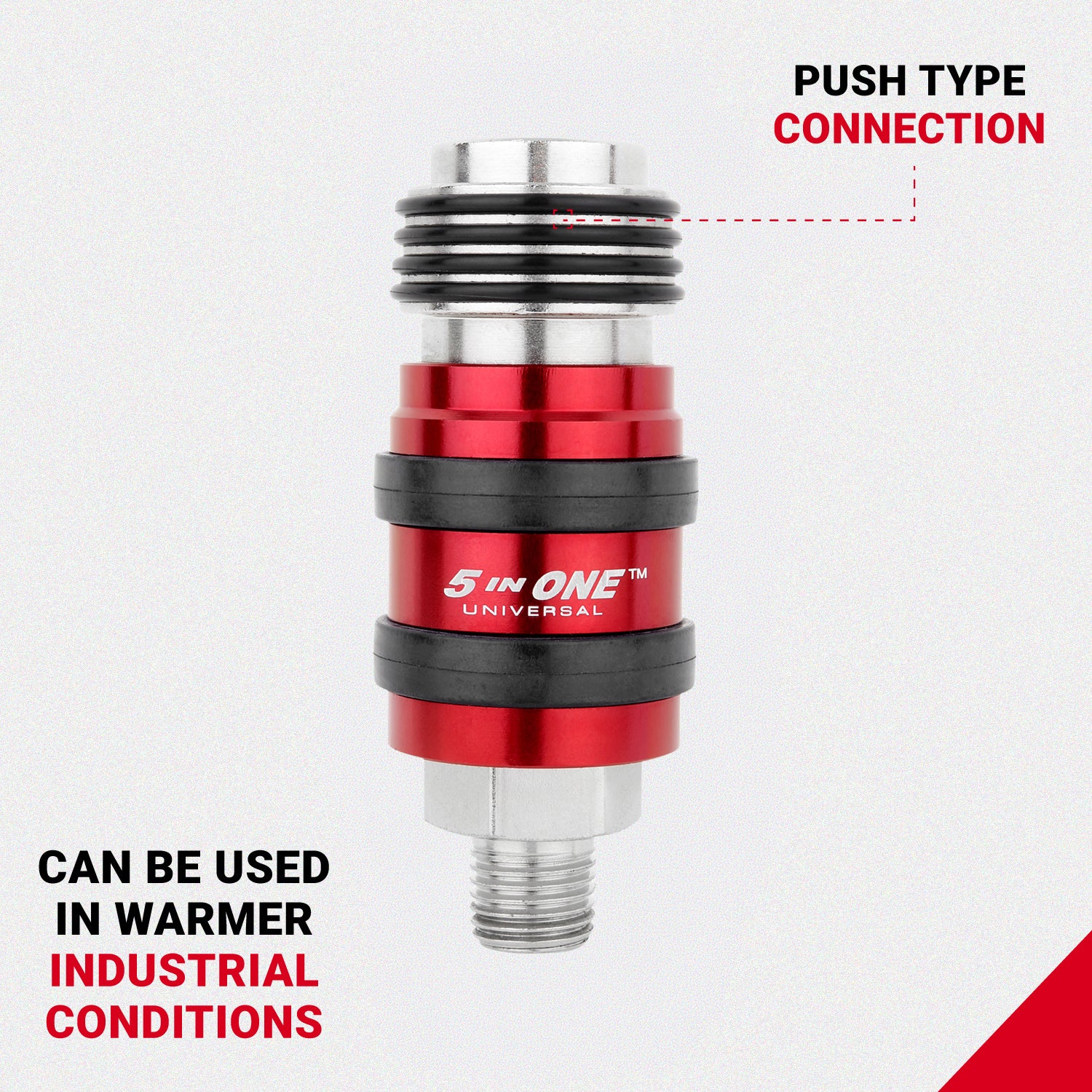 5 In ONE® Universal Coupler w/Safety Exhaust Quick-Connect, 1/4