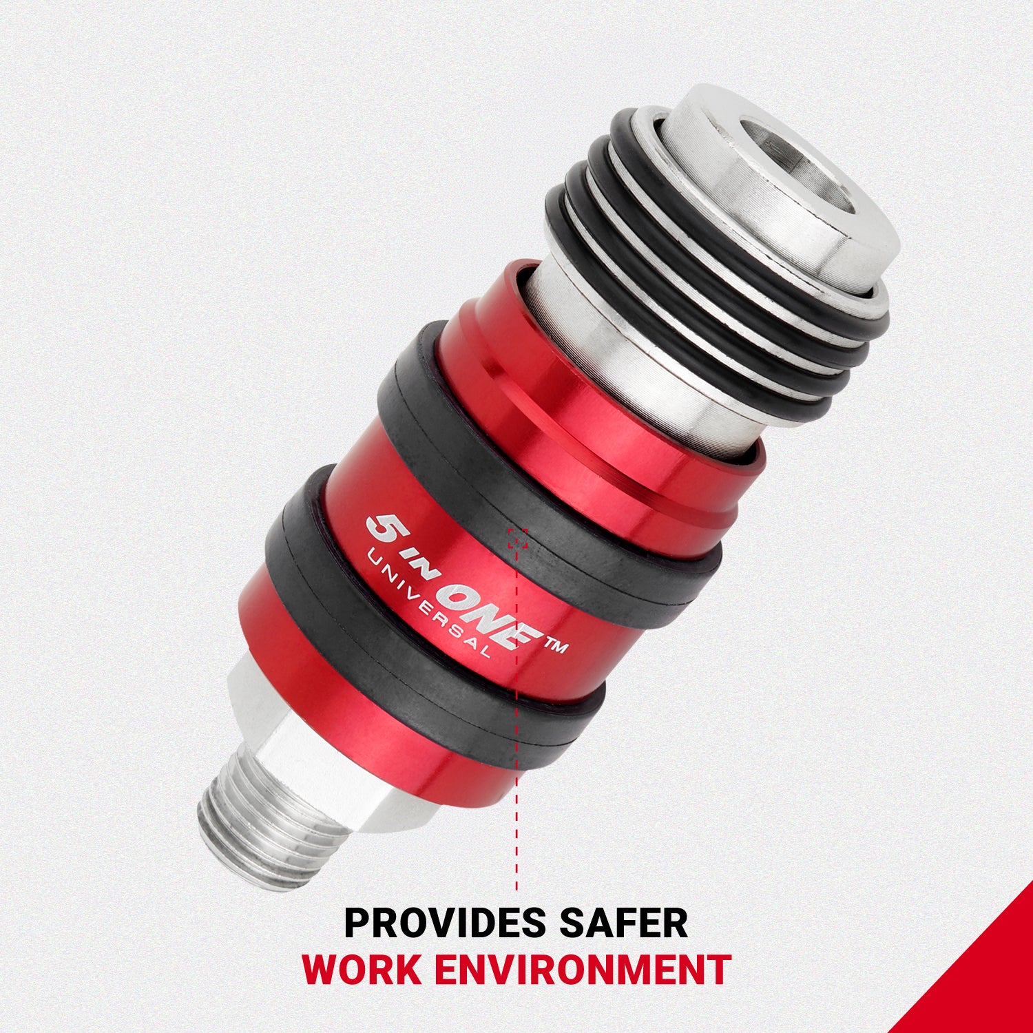 5 In ONE® Universal Coupler w/Safety Exhaust Quick-Connect, 1/4