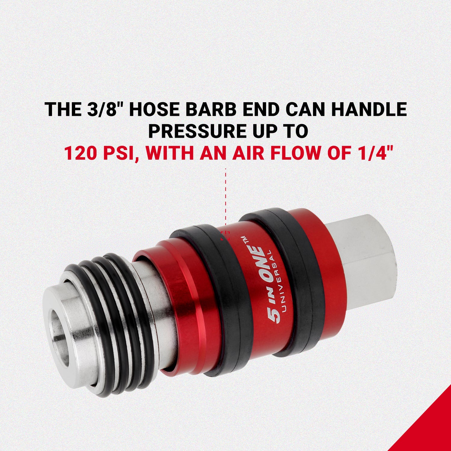 5 In ONE™ Universal Safety Exhaust Quick-Connect Industrial Coupler, 3/8