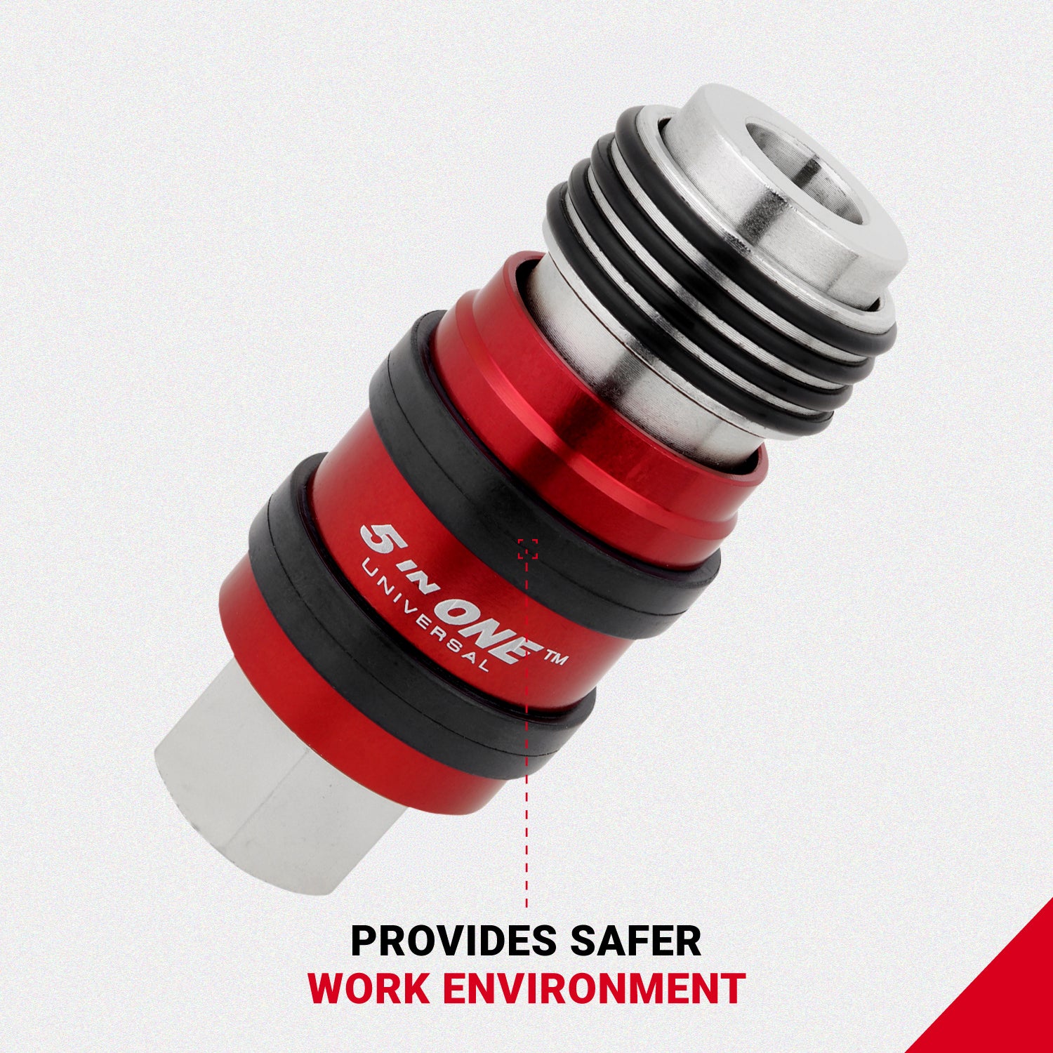 5 In ONE™ Universal Safety Exhaust Quick-Connect Industrial Coupler, 3/8