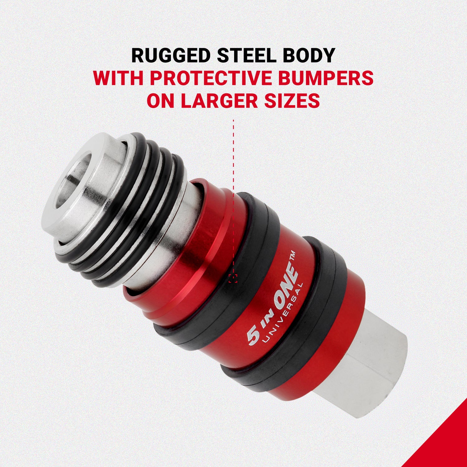 5 In ONE™ Universal Safety Exhaust Quick-Connect Industrial Coupler, 3/8
