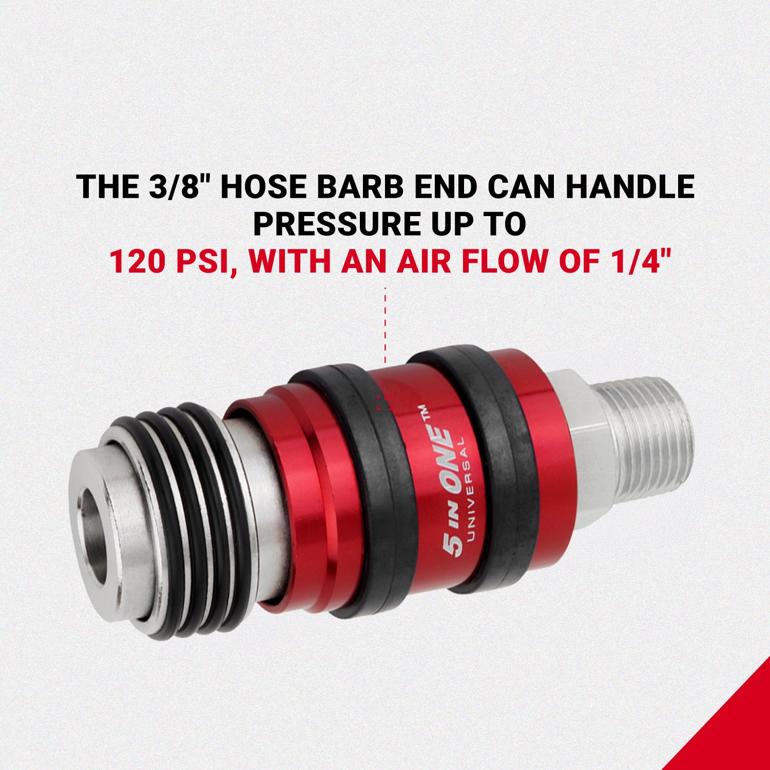 5 In ONE™ Universal Safety Exhaust Quick-Connect Industrial Coupler, 3/8