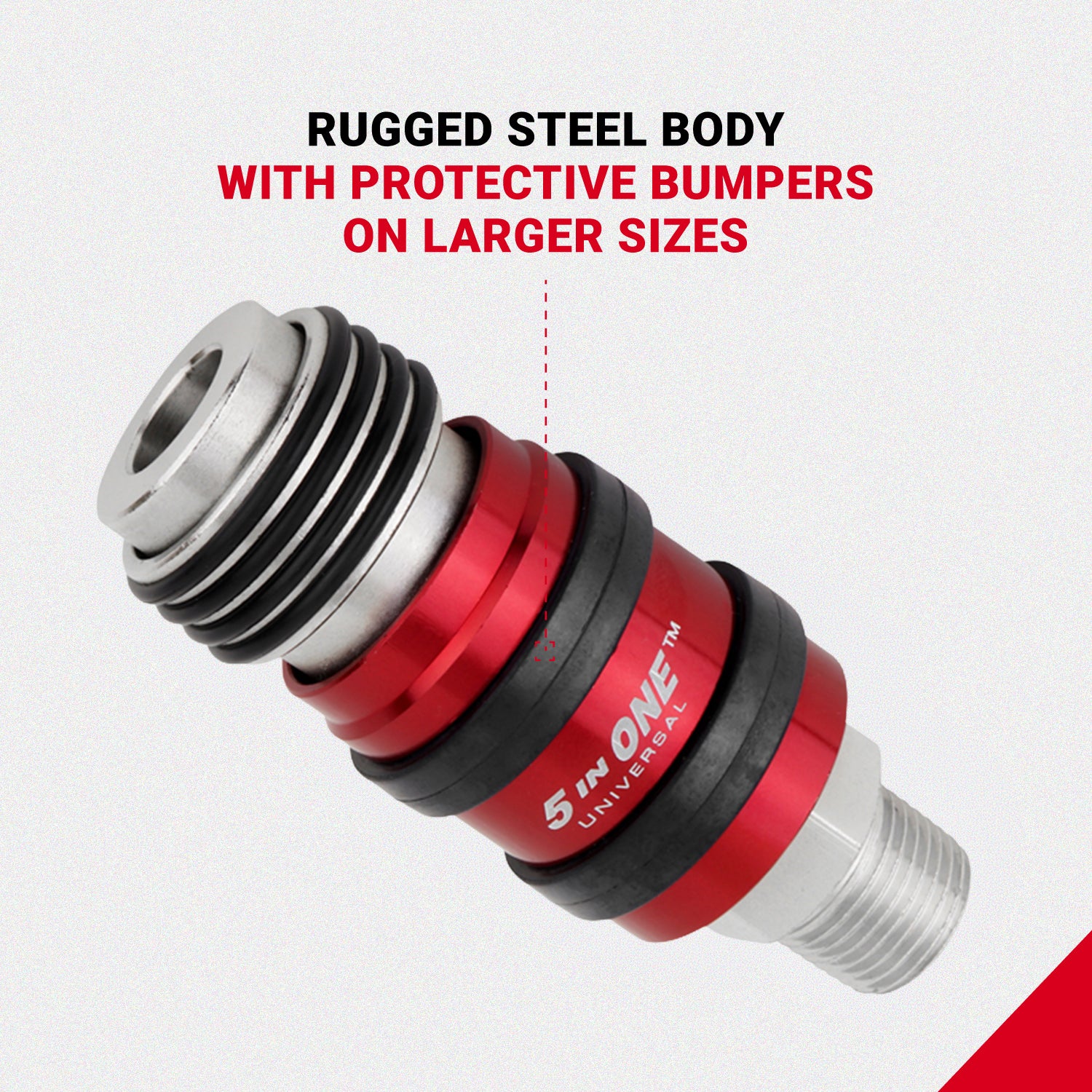 5 In ONE™ Universal Safety Exhaust Quick-Connect Industrial Coupler, 3/8