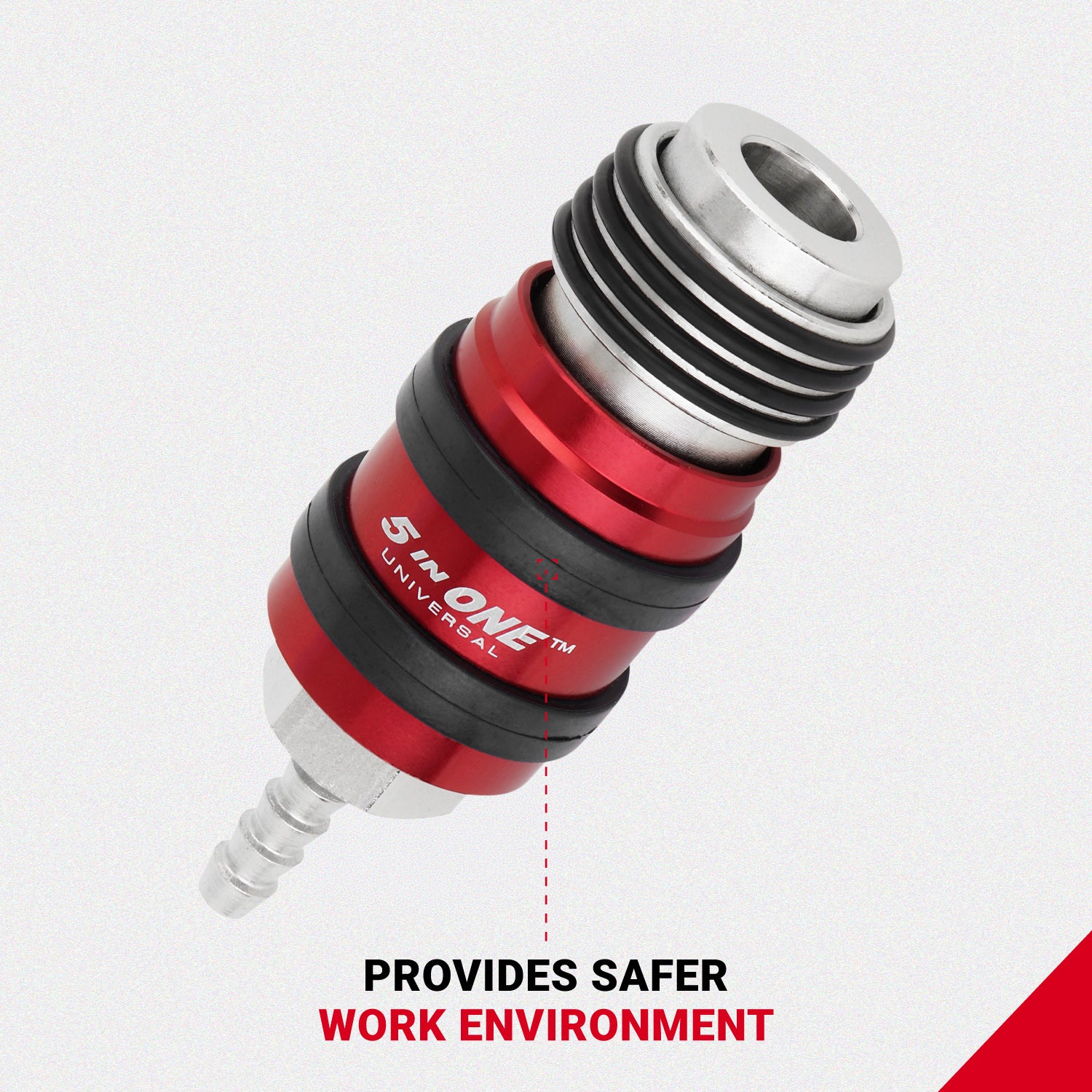 5 In ONE® Universal Safety Exhaust Hose Barb Industrial Coupler, 1/4