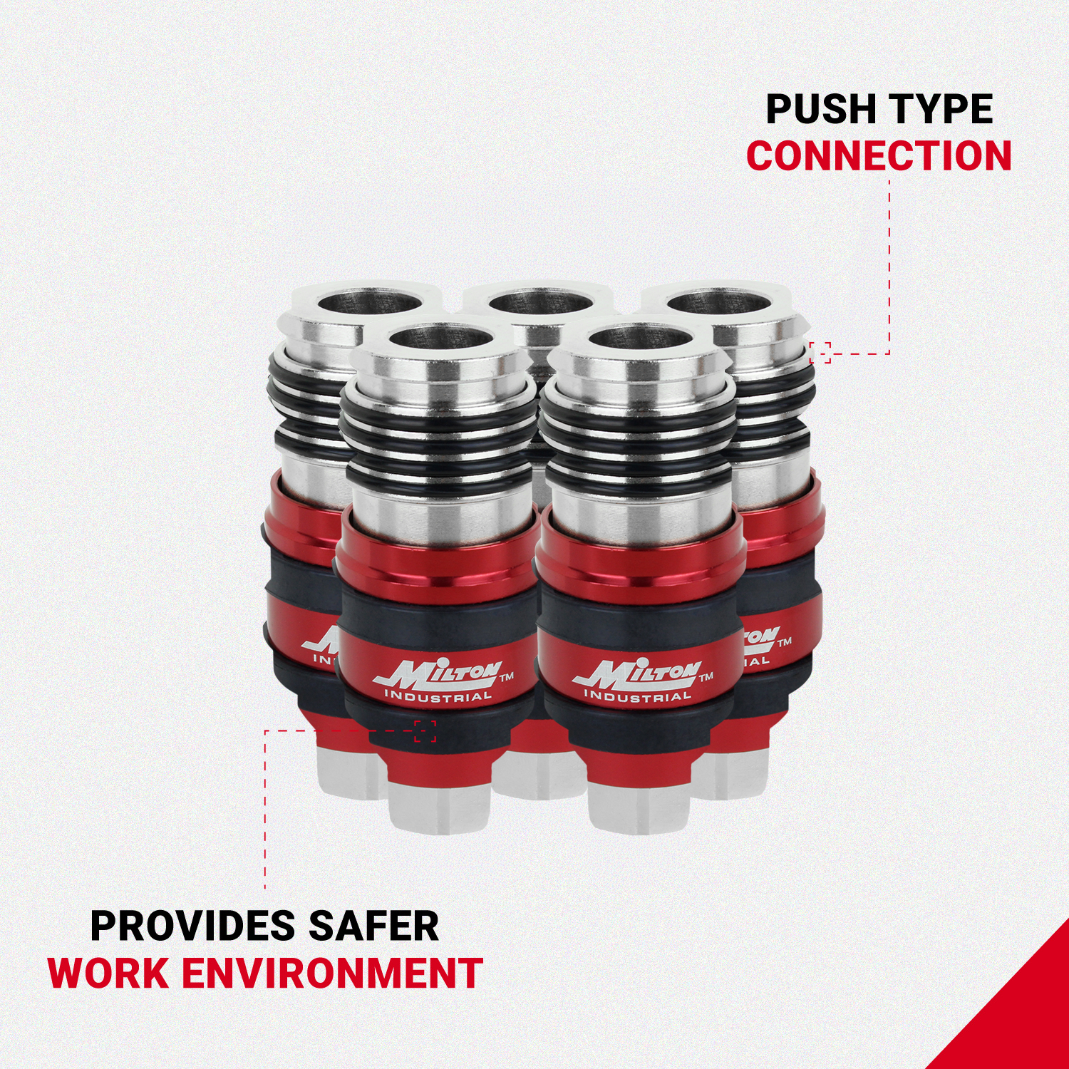 2 In ONE Universal Safety Exhaust Industrial Coupler, 1/4