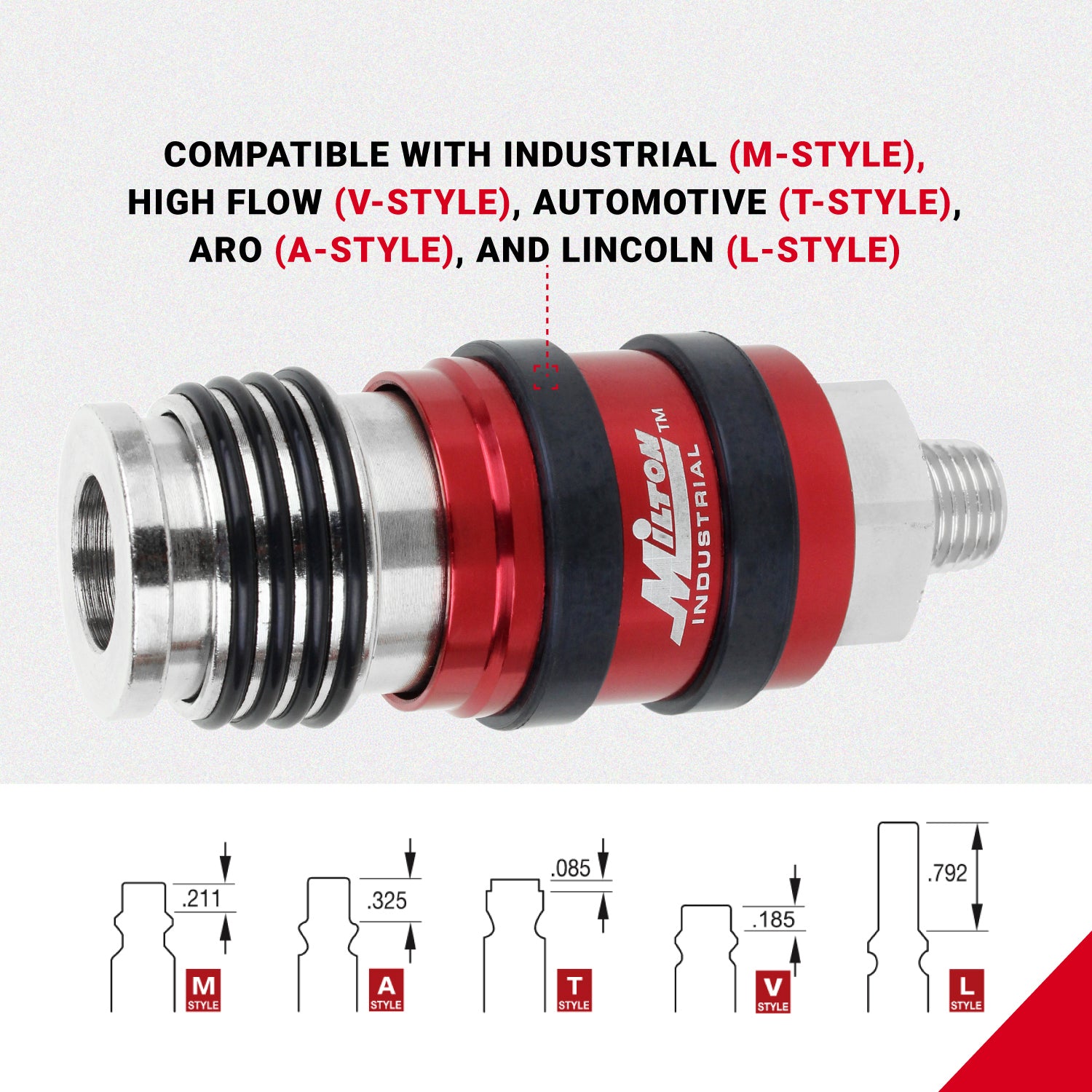 2 In ONE Universal Safety Exhaust Industrial Coupler, 1/4