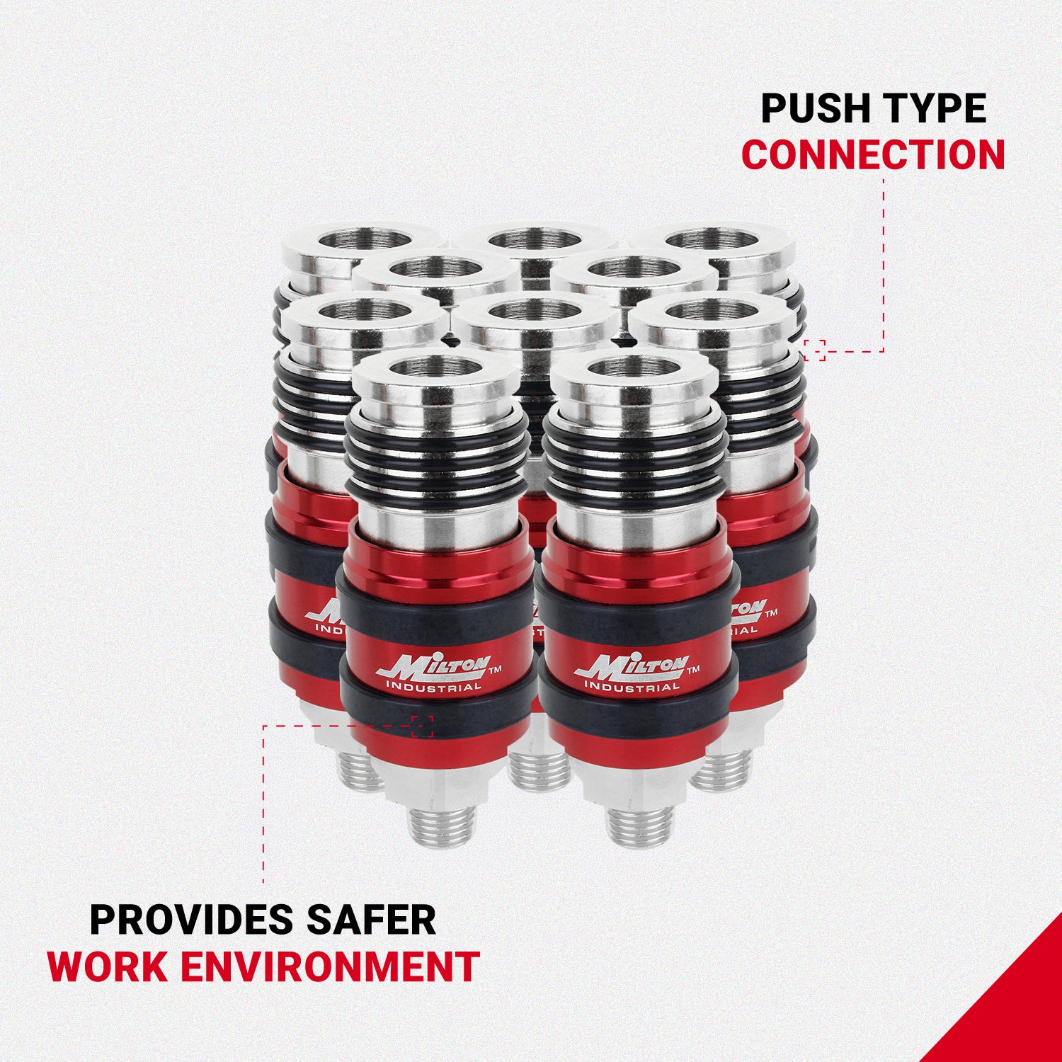 2 In ONE Universal Safety Exhaust Industrial Coupler, 1/4