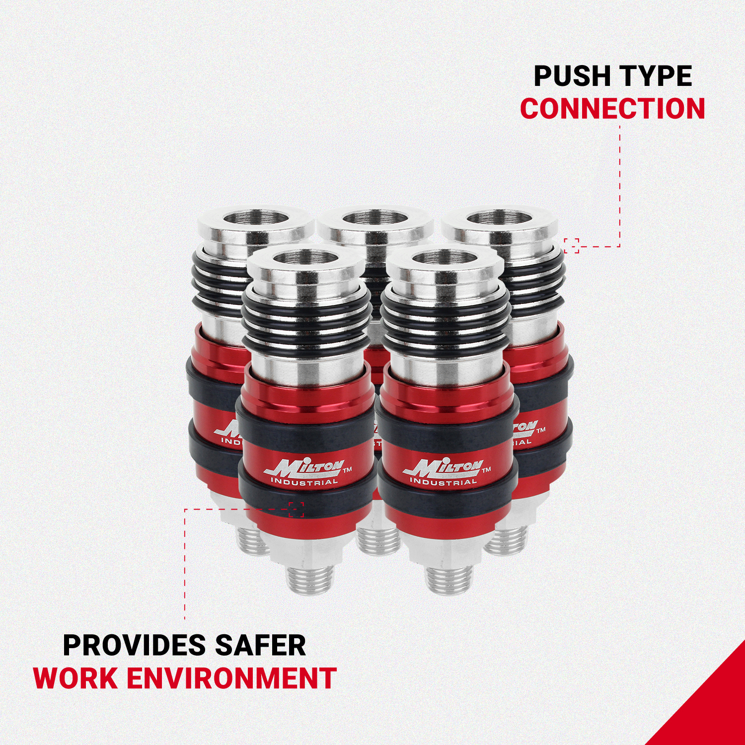 2 In ONE Universal Safety Exhaust Industrial Coupler, 1/4
