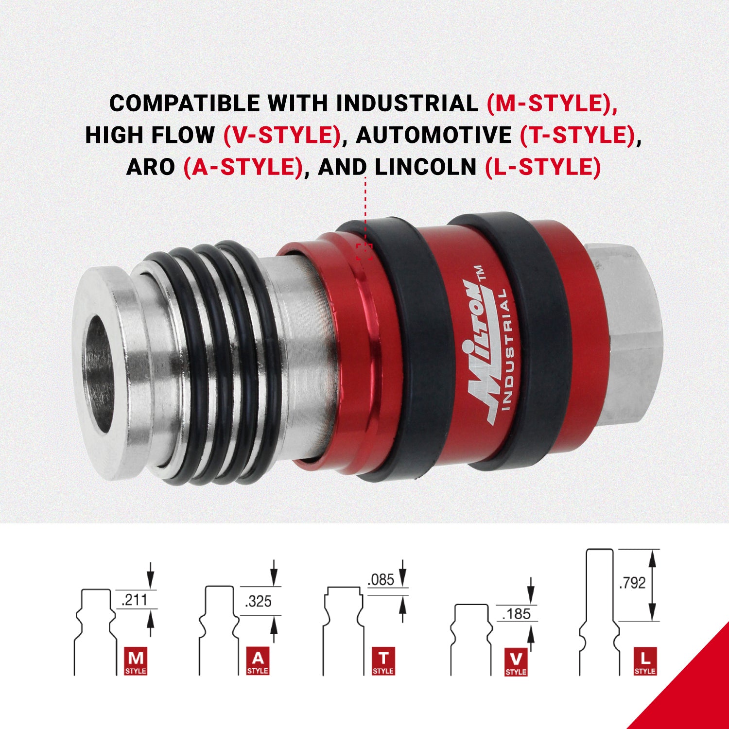 2-In-ONE Universal Safety Exhaust Industrial Coupler, 3/8