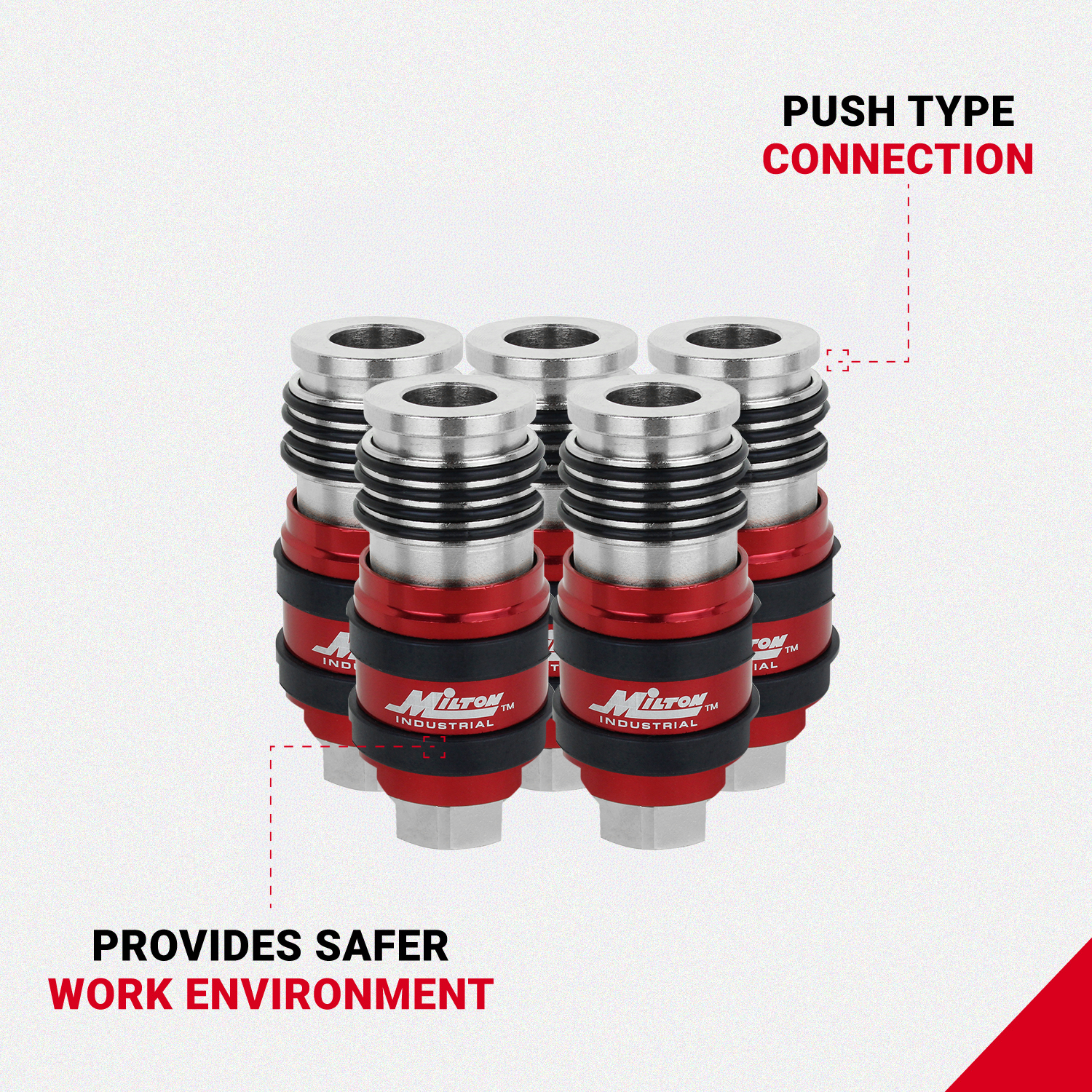 2-In-ONE Universal Safety Exhaust Industrial Coupler, 3/8