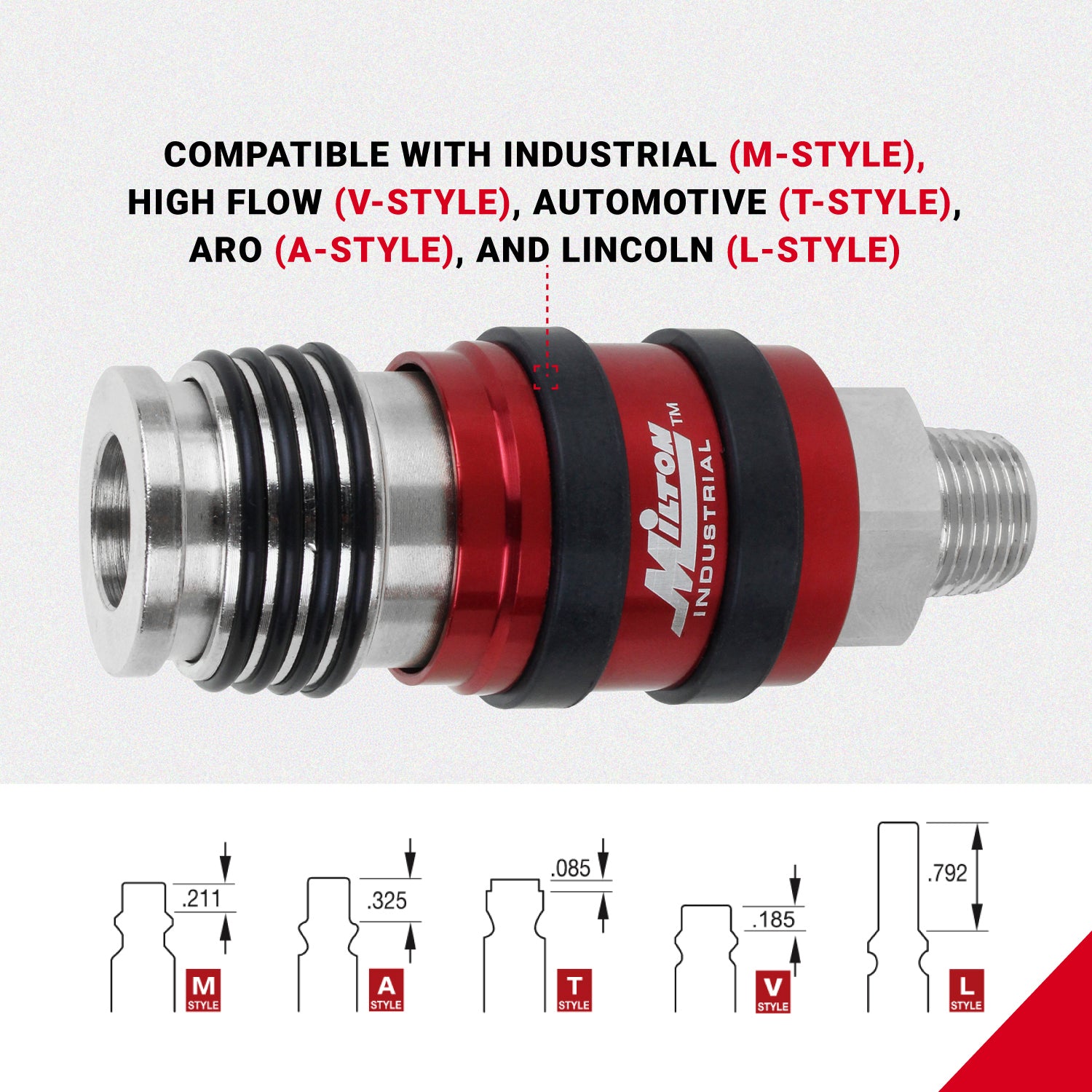 2-In-ONE Universal Safety Exhaust Industrial Coupler, 3/8