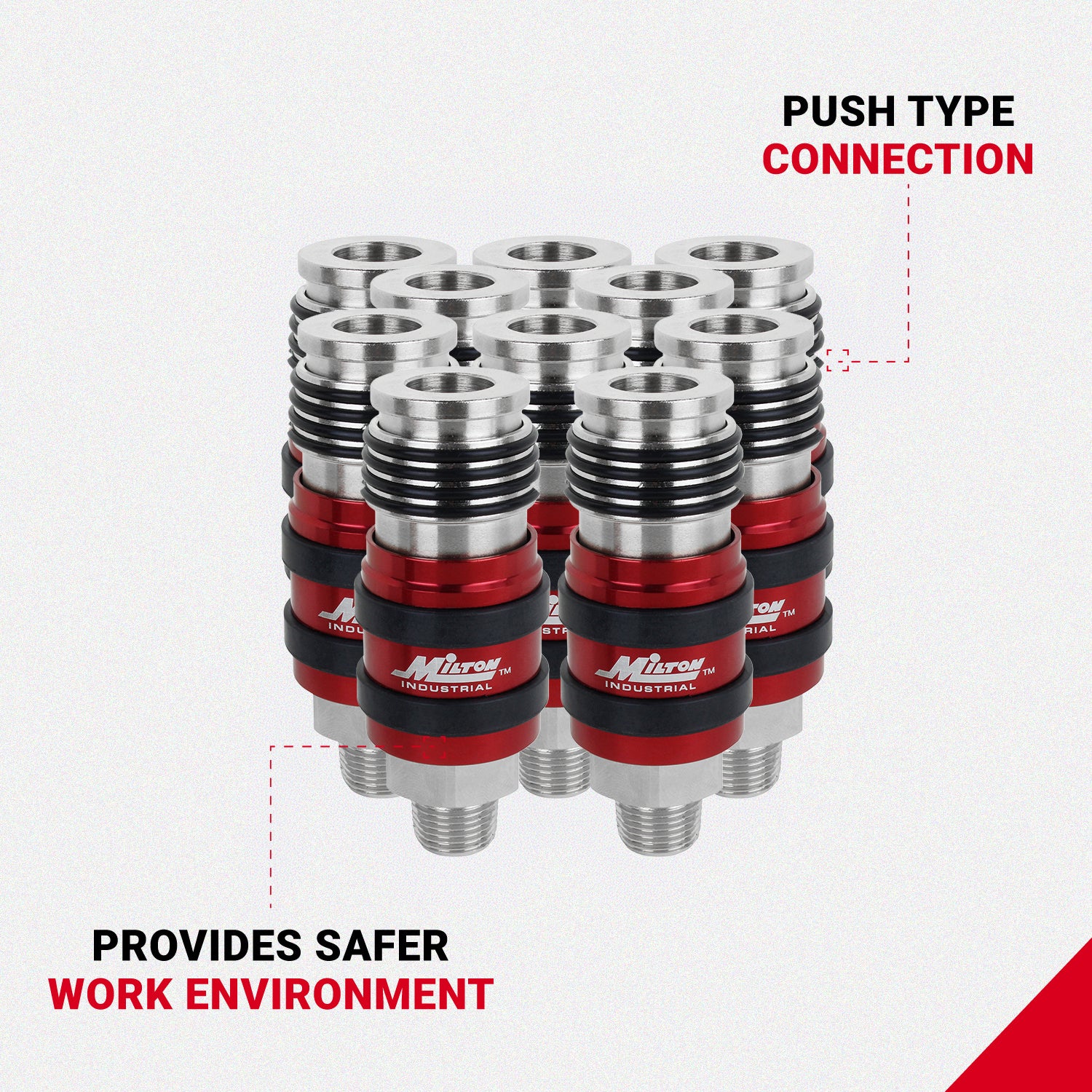2-In-ONE Universal Safety Exhaust Industrial Coupler, 3/8
