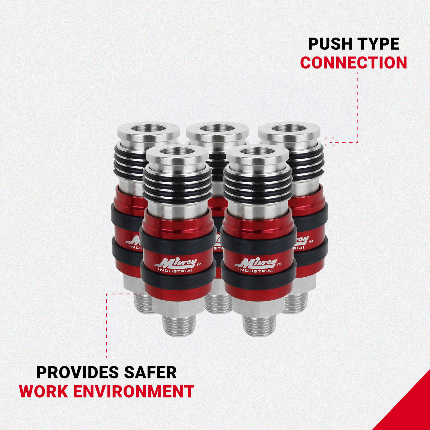 2-In-ONE Universal Safety Exhaust Industrial Coupler, 3/8