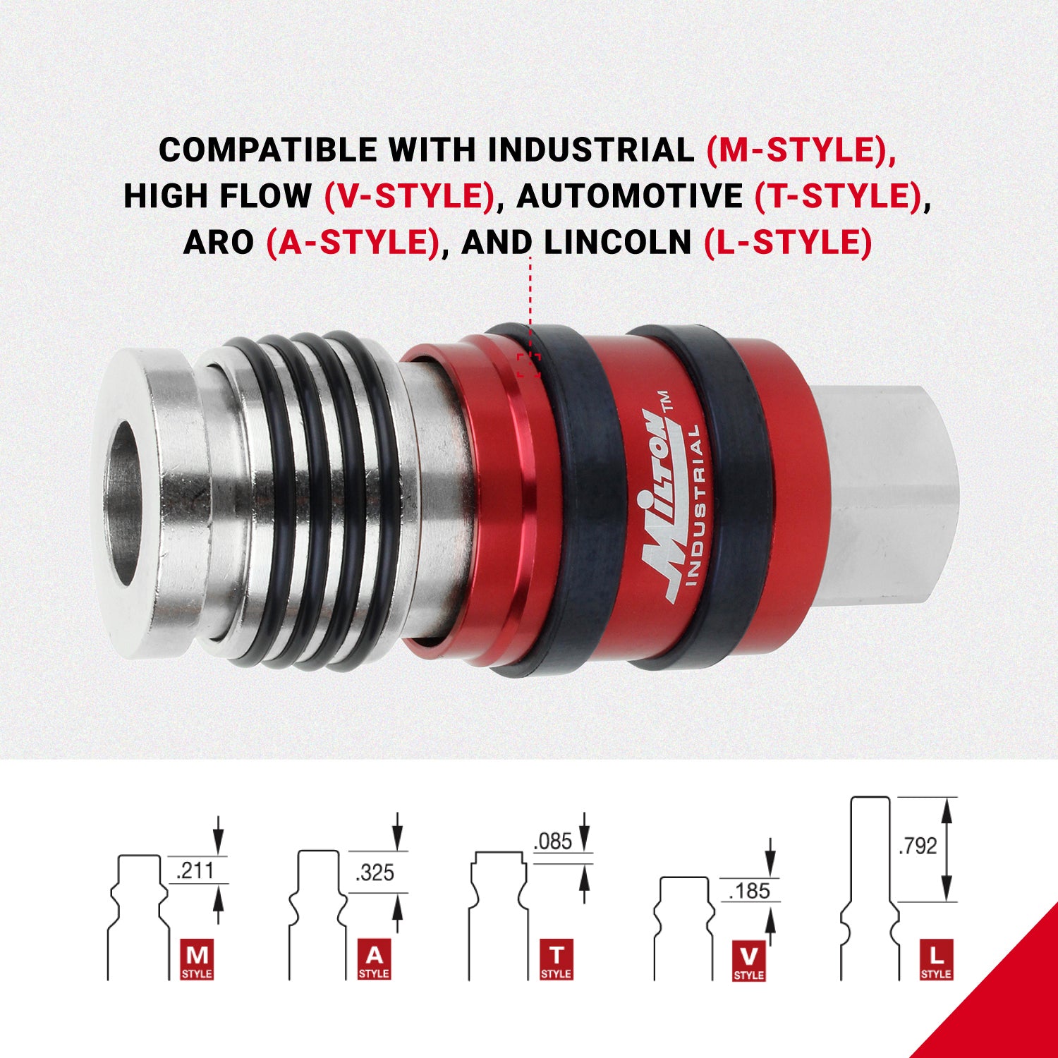 G-Style Universal Safety Exhaust Industrial Coupler, 1/2