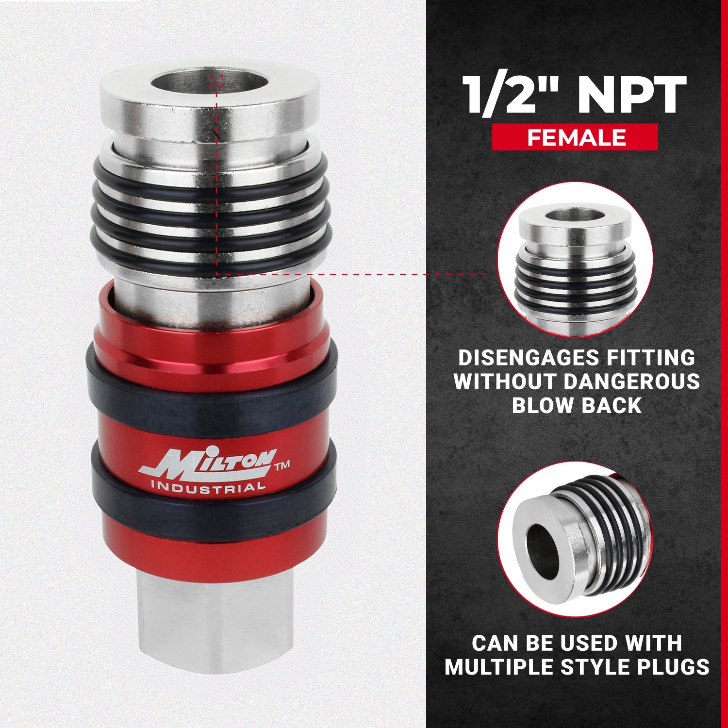 G-Style Universal Safety Exhaust Industrial Coupler, 1/2