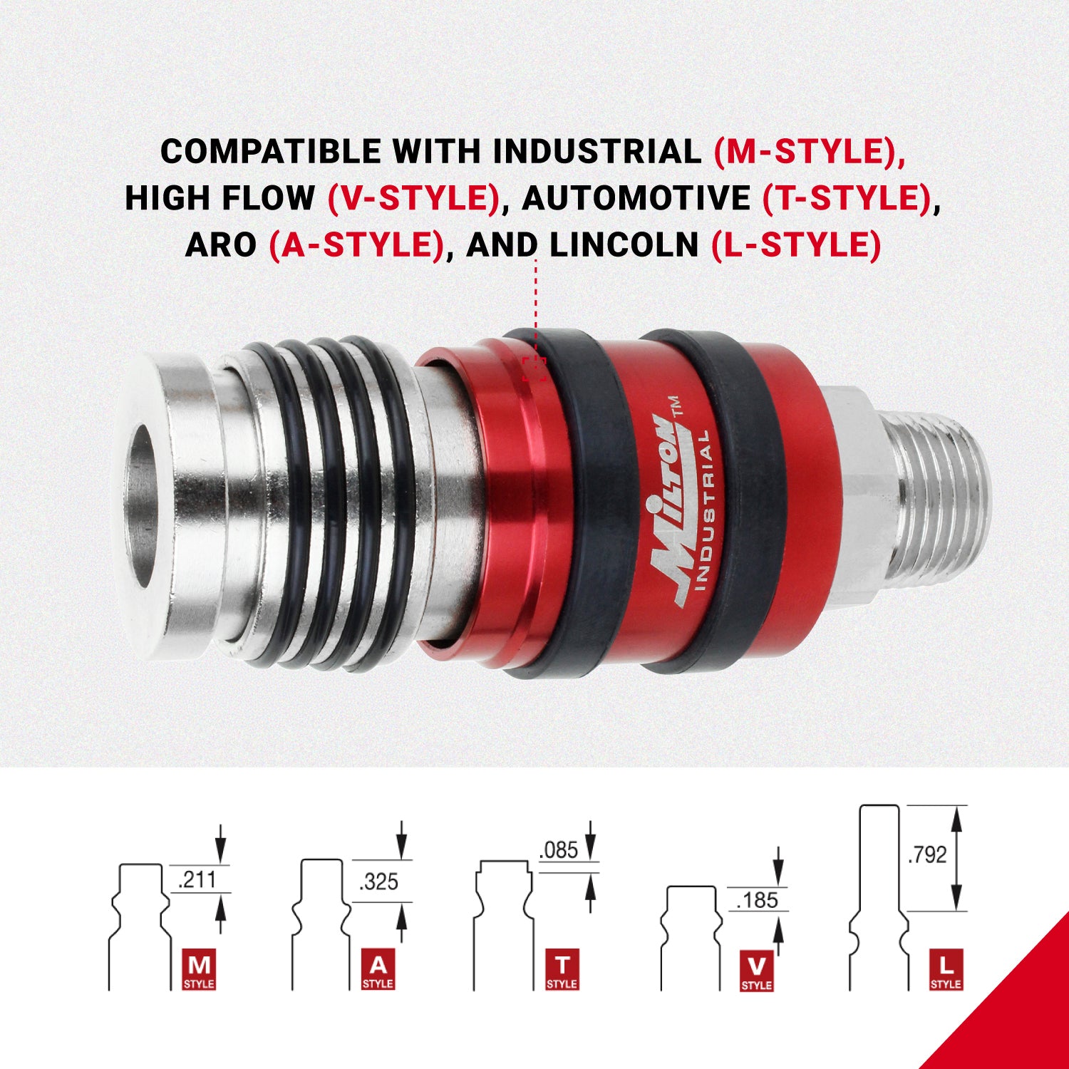 G-Style Universal Safety Exhaust Industrial Coupler, 1/2