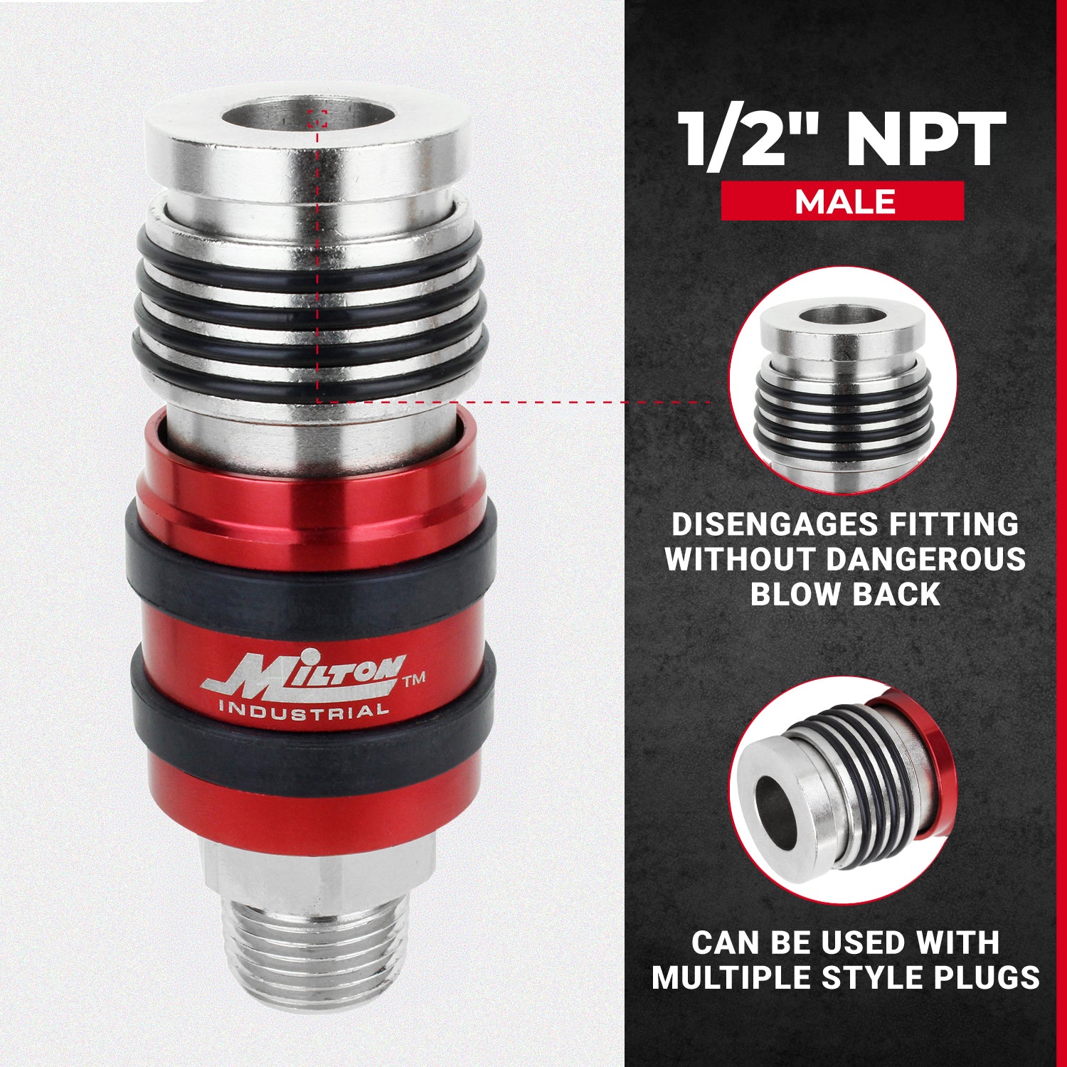 G-Style Universal Safety Exhaust Industrial Coupler, 1/2