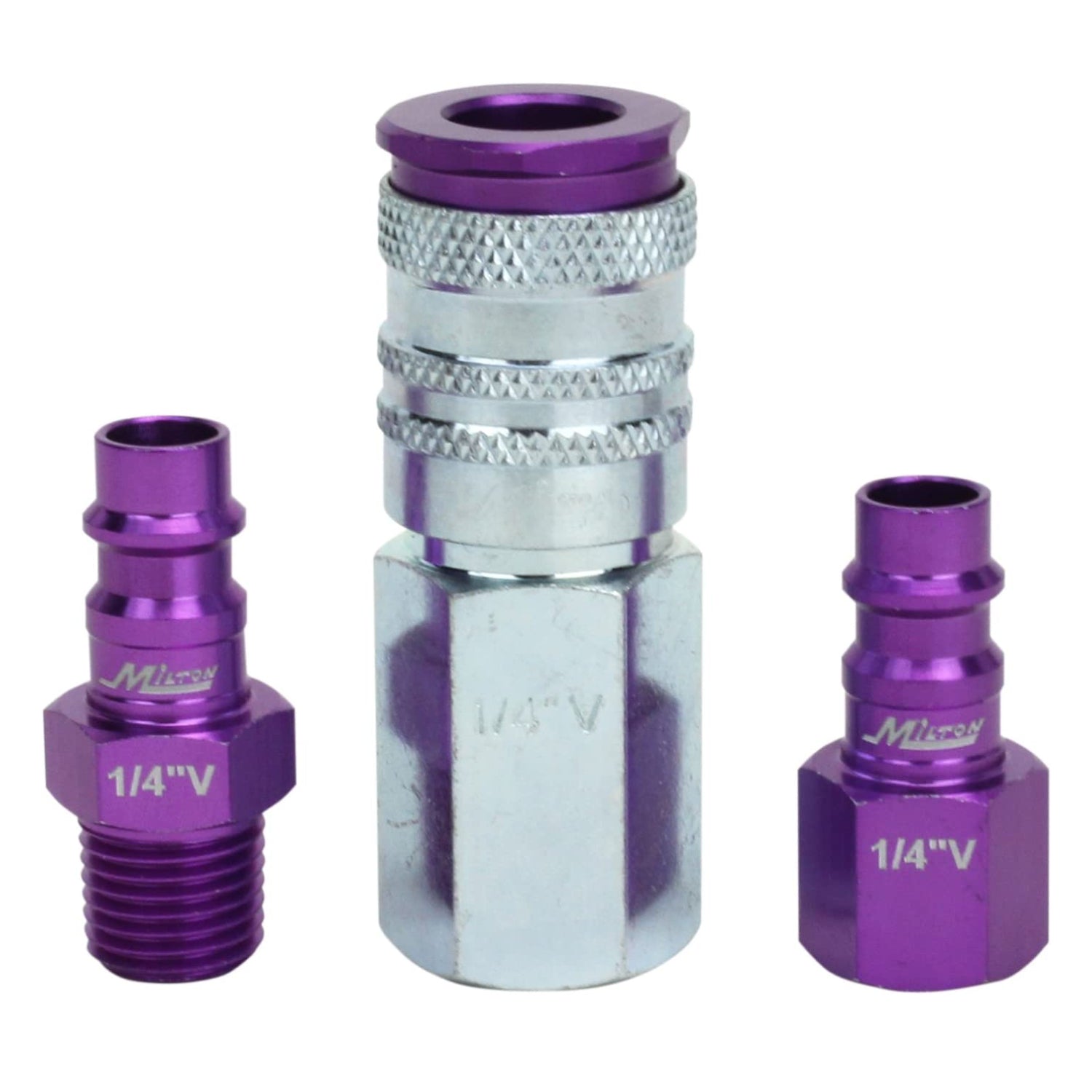 COLORFIT® HIGHFLOWPRO® Coupler & Plug Kit - (V-Style, Purple) - 1/4