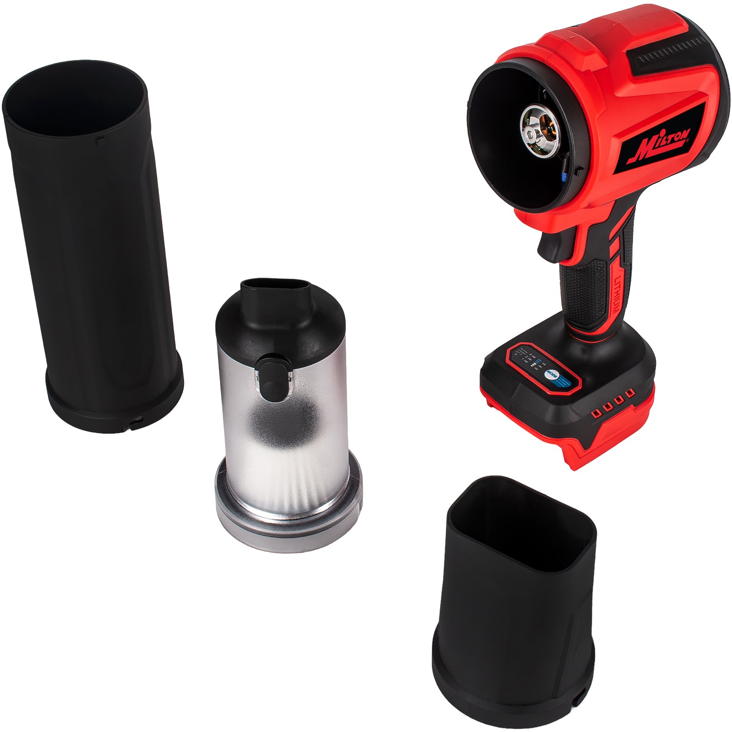 MILTON INDUSTRIES (R) High-Powered Cordless Blower & Vacuum – Handheld Jet Blower, 3-Speed Brushless Motor, 2300g Wind Force, Compatible with Milwaukee® 18–21V Battery