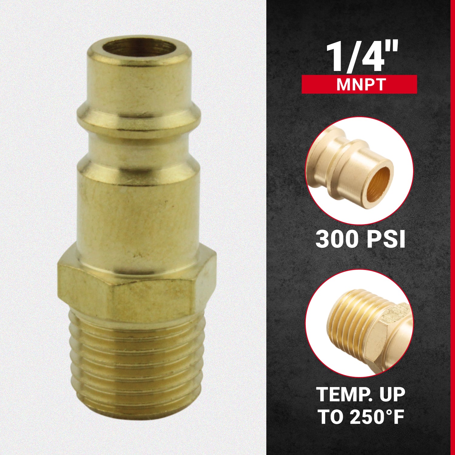 HIGHFLOWPRO® V-Style/Euro Interchange Brass Air Plug Fitting (High Volume Low Pressure Application)