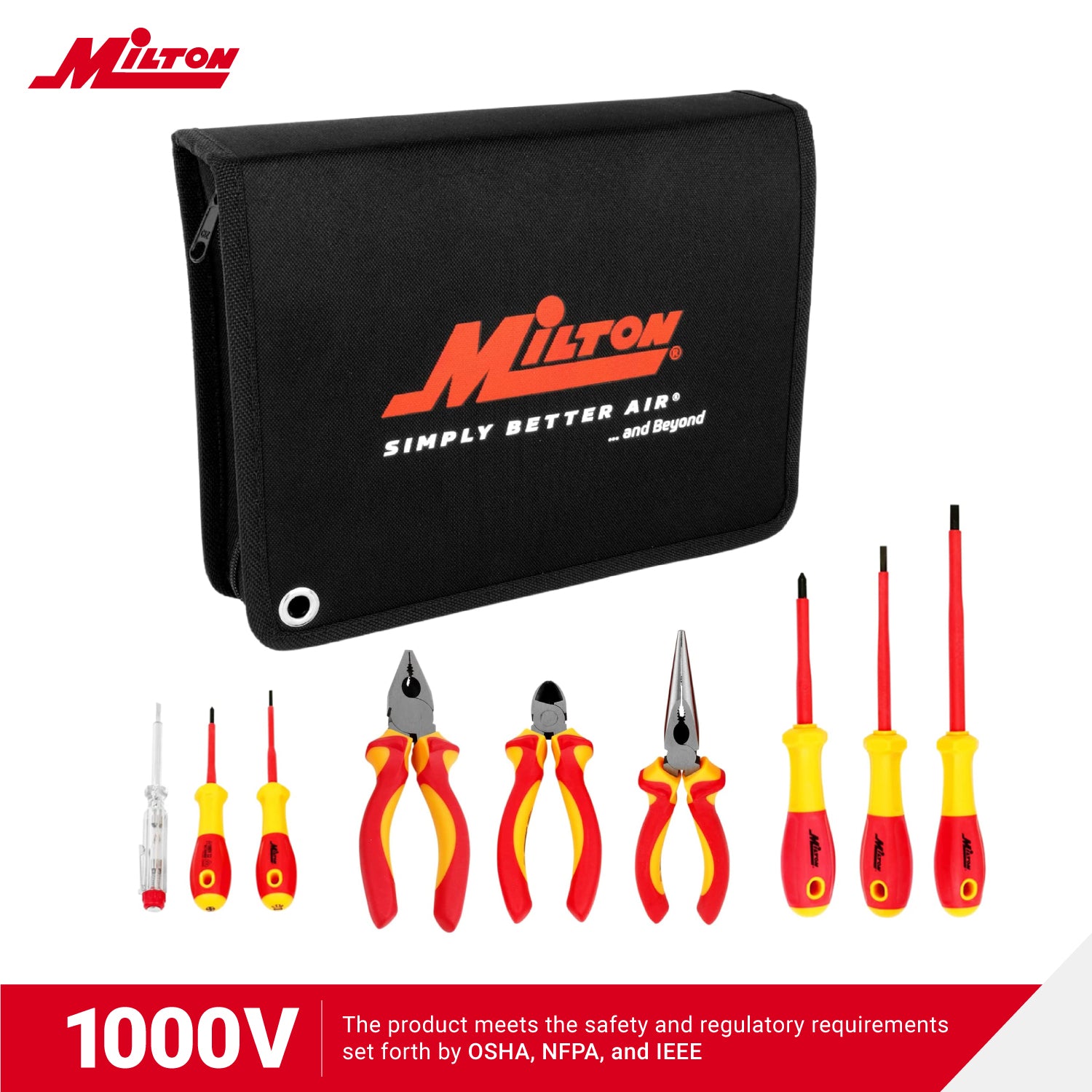 Milton® 9-Piece Insulated Pliers and Screwdrivers Tool Set, Rated 1000V (EV02)