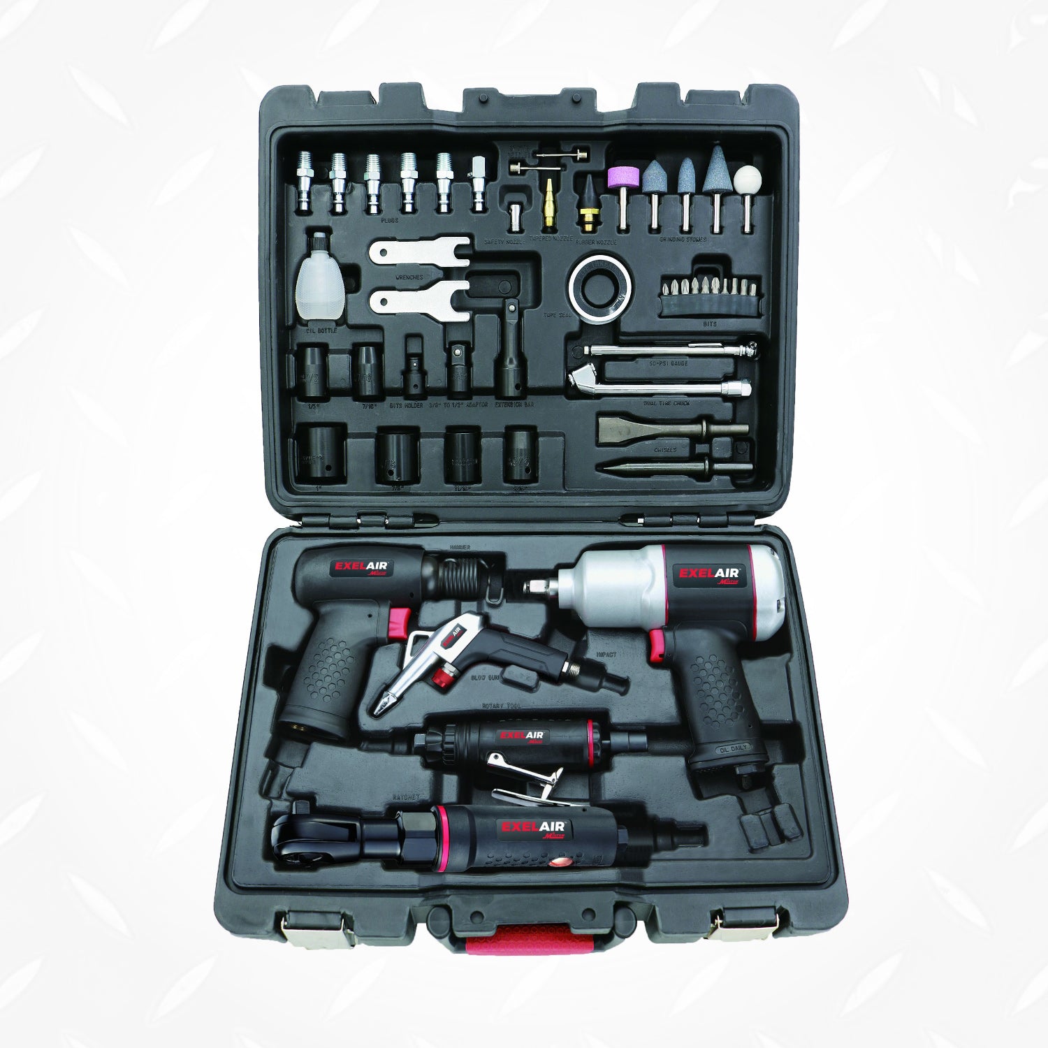 EXELAIR® 50-Pc. COMPOSITE Professional High Torque Automotive Air Tools & Accessory Kit