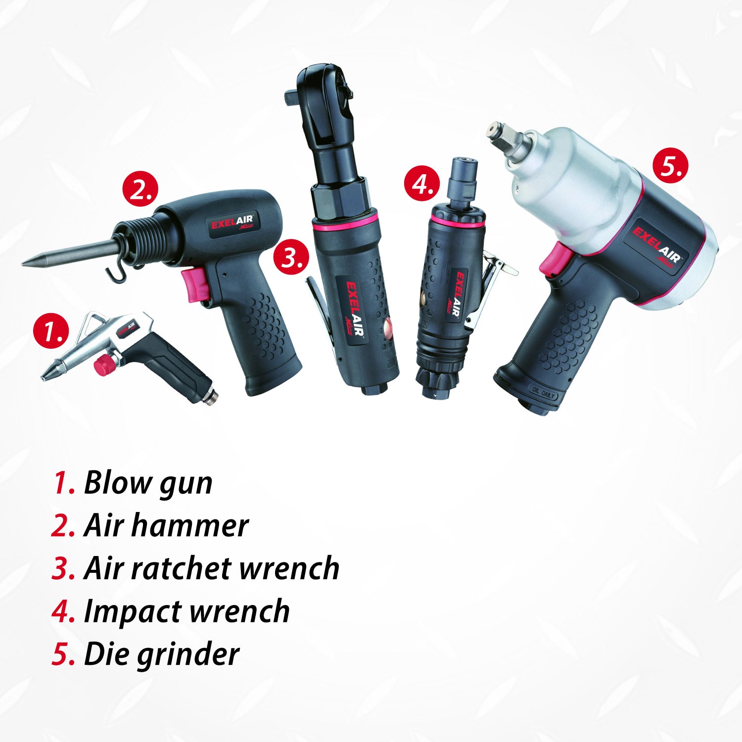 EXELAIR® 50-Pc. COMPOSITE Professional High Torque Automotive Air Tools & Accessory Kit