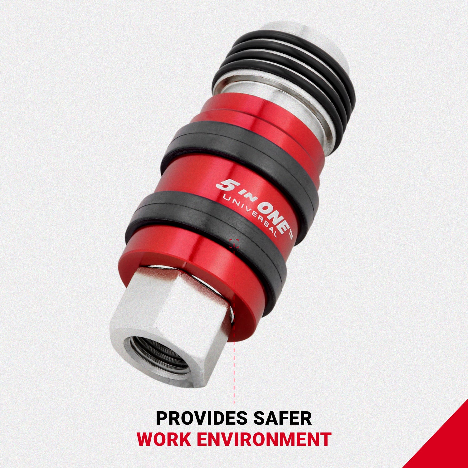 5 In ONE® Universal Safety Exhaust Quick-Connect Industrial Coupler, 1/4