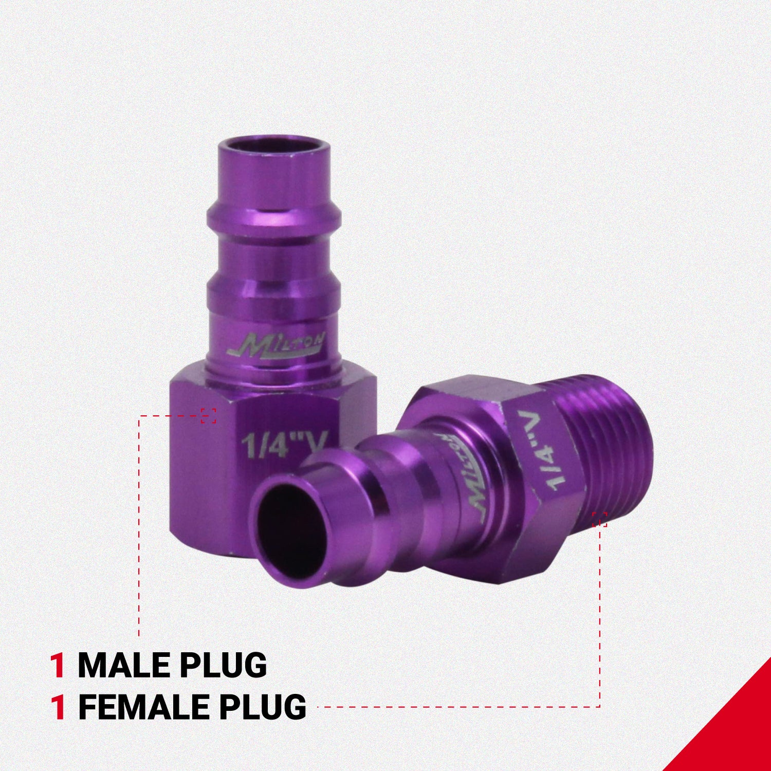 COLORFIT® HIGHFLOWPRO® Coupler & Plug Kit - (V-Style, Purple) - 1/4