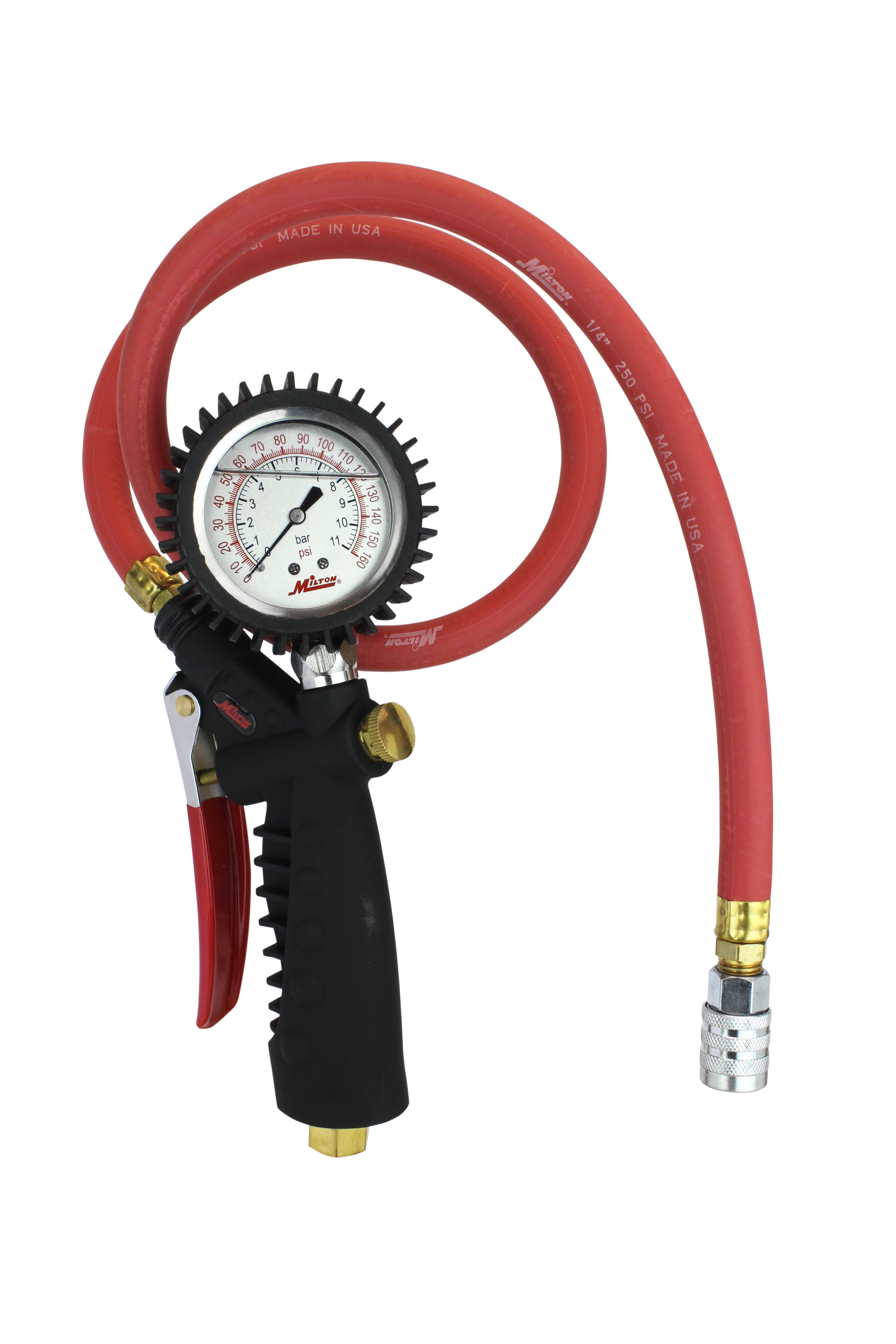 Pro Analog Tire Inflator/Pressure Pistol Grip Gauge, Kwik Grip Safety Chuck, 36