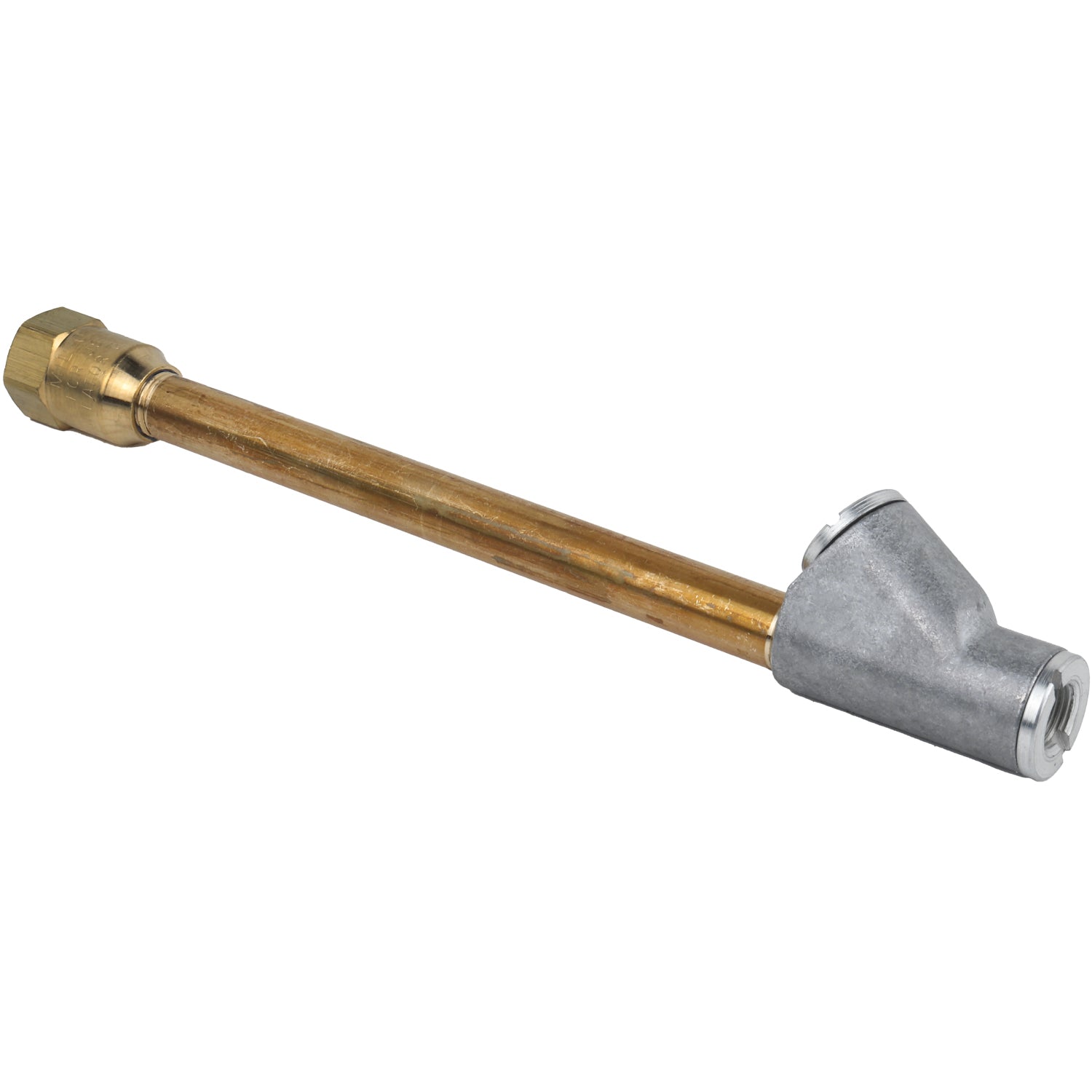 Straight Foot Dual-Head Air Chuck Tire Pressure Gauge, 1/4