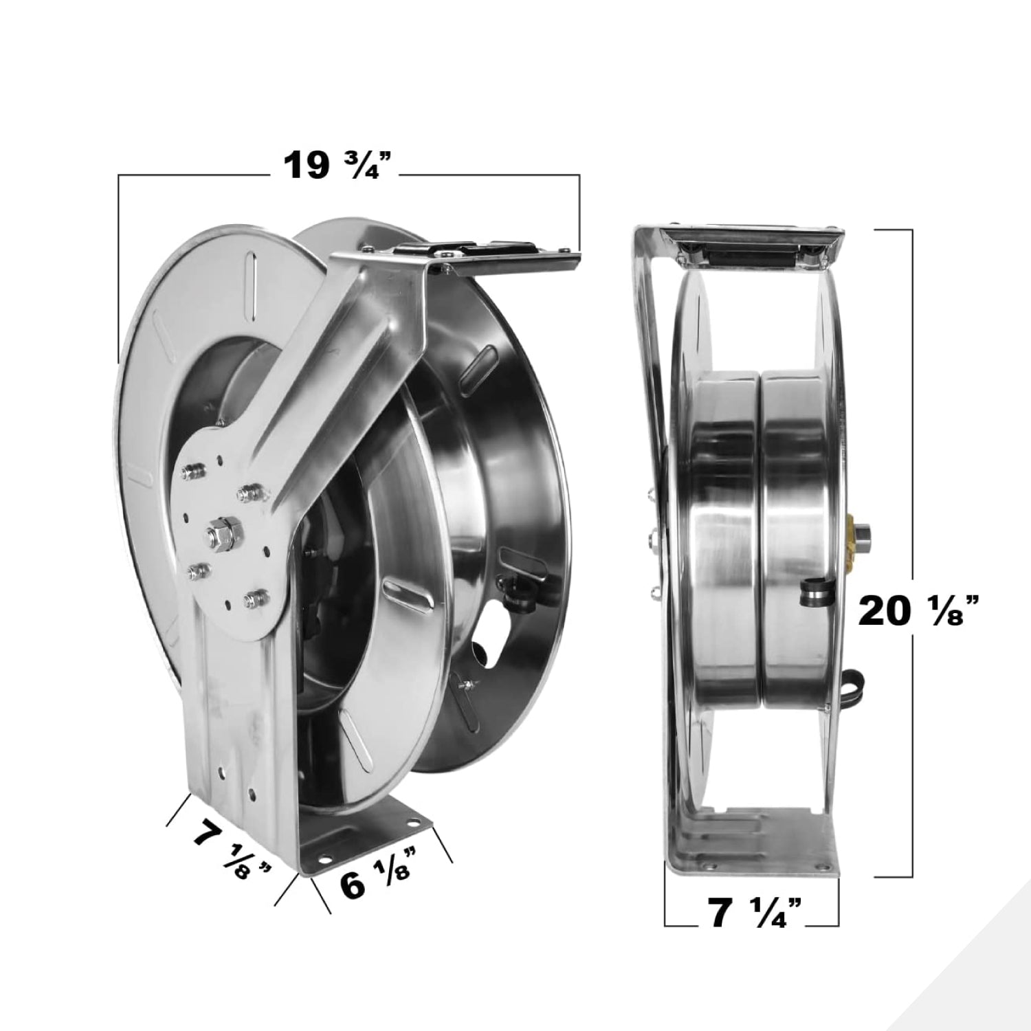 Industrial Stainless Steel Hose Reel Retractable, 1/2