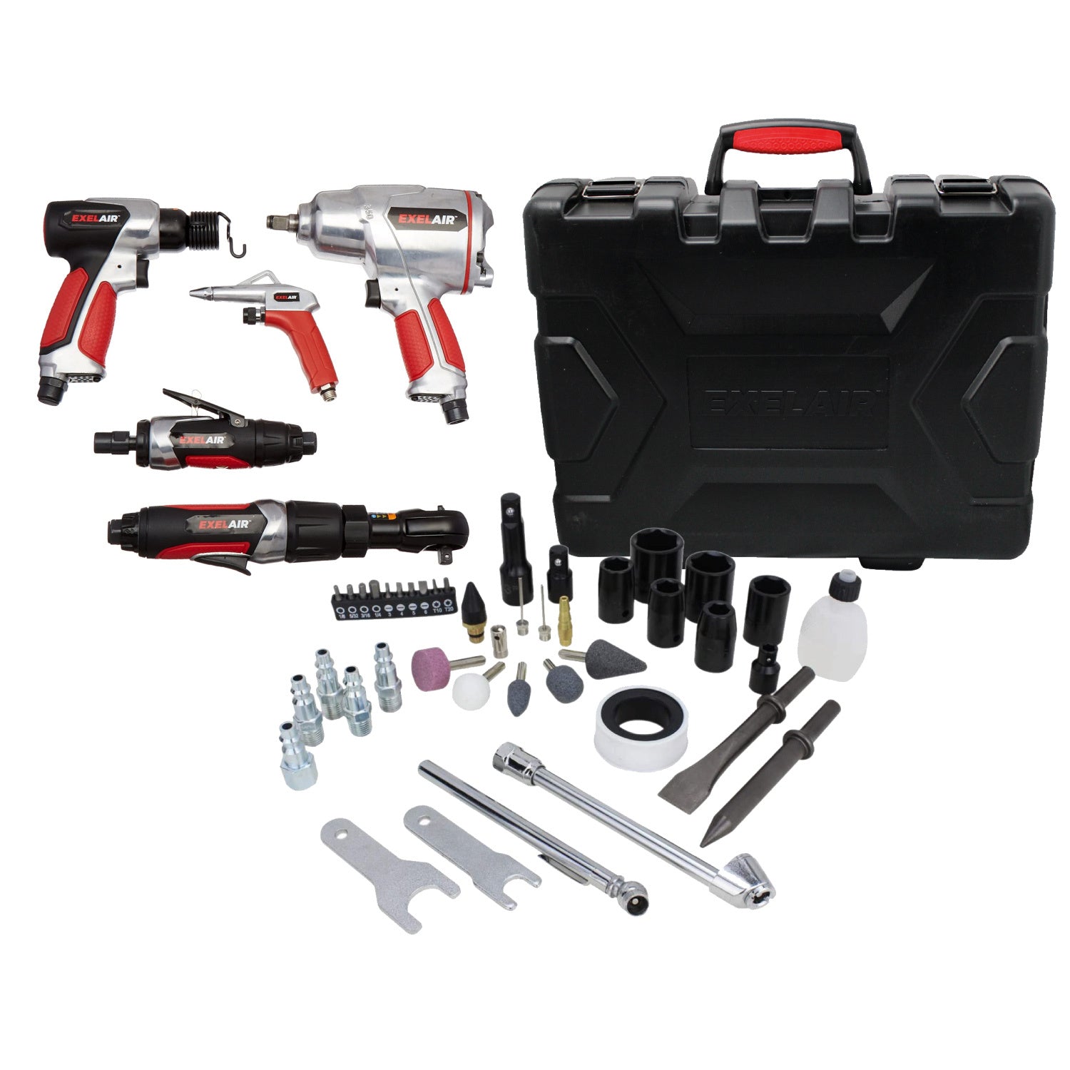 EXELAIR® Pro Air Tool Kit, 50-Piece, Ultimate Air Compressor Accessories
