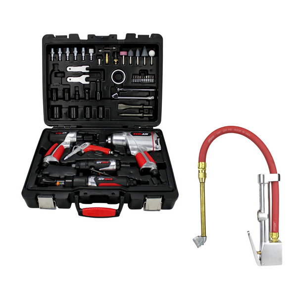 Air Tool & Inflator Combo - EXELAIR® Pro 50-Piece Air Tool Kit + Dual