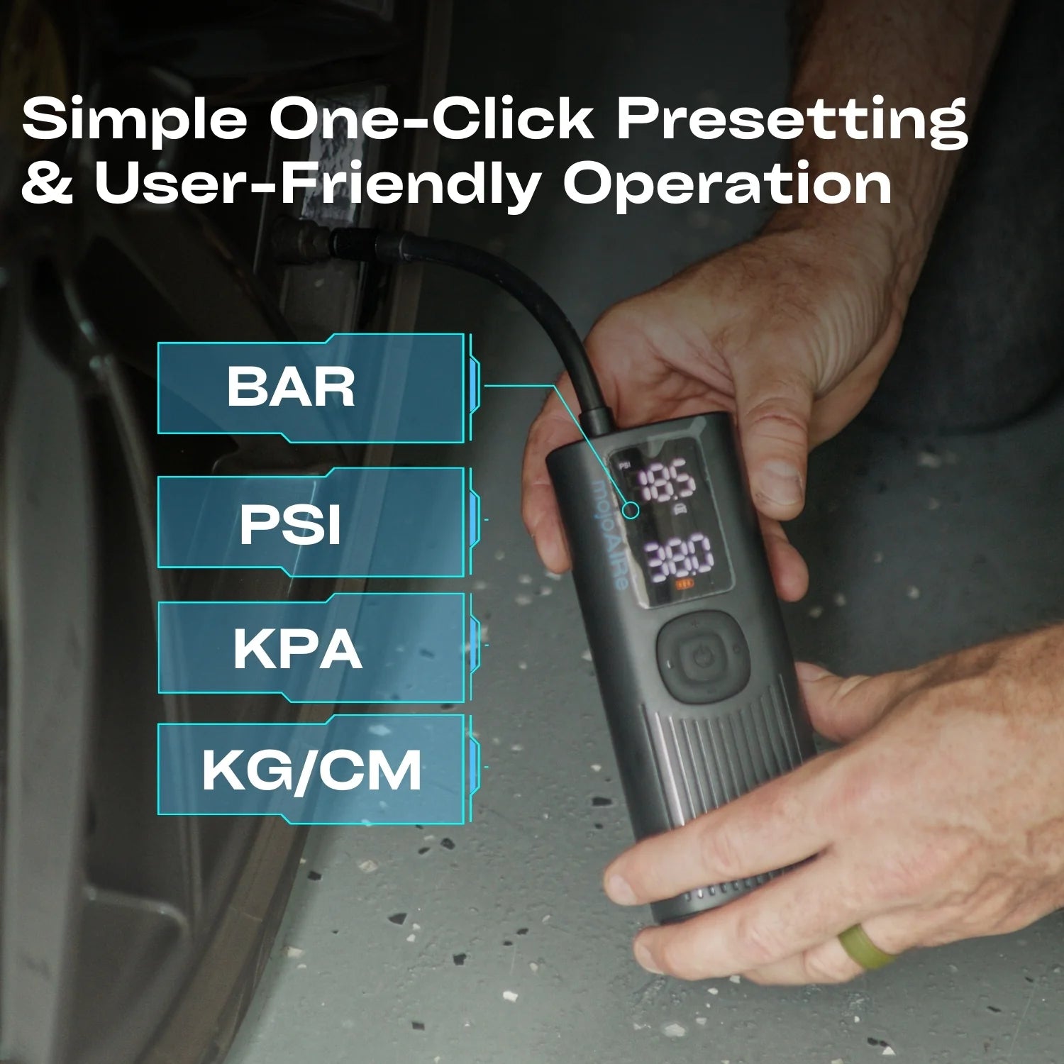 EZ-LOCK™ Air Chuck Precision Digital Tire Inflator & mojoAIRE Portable Tire Inflator